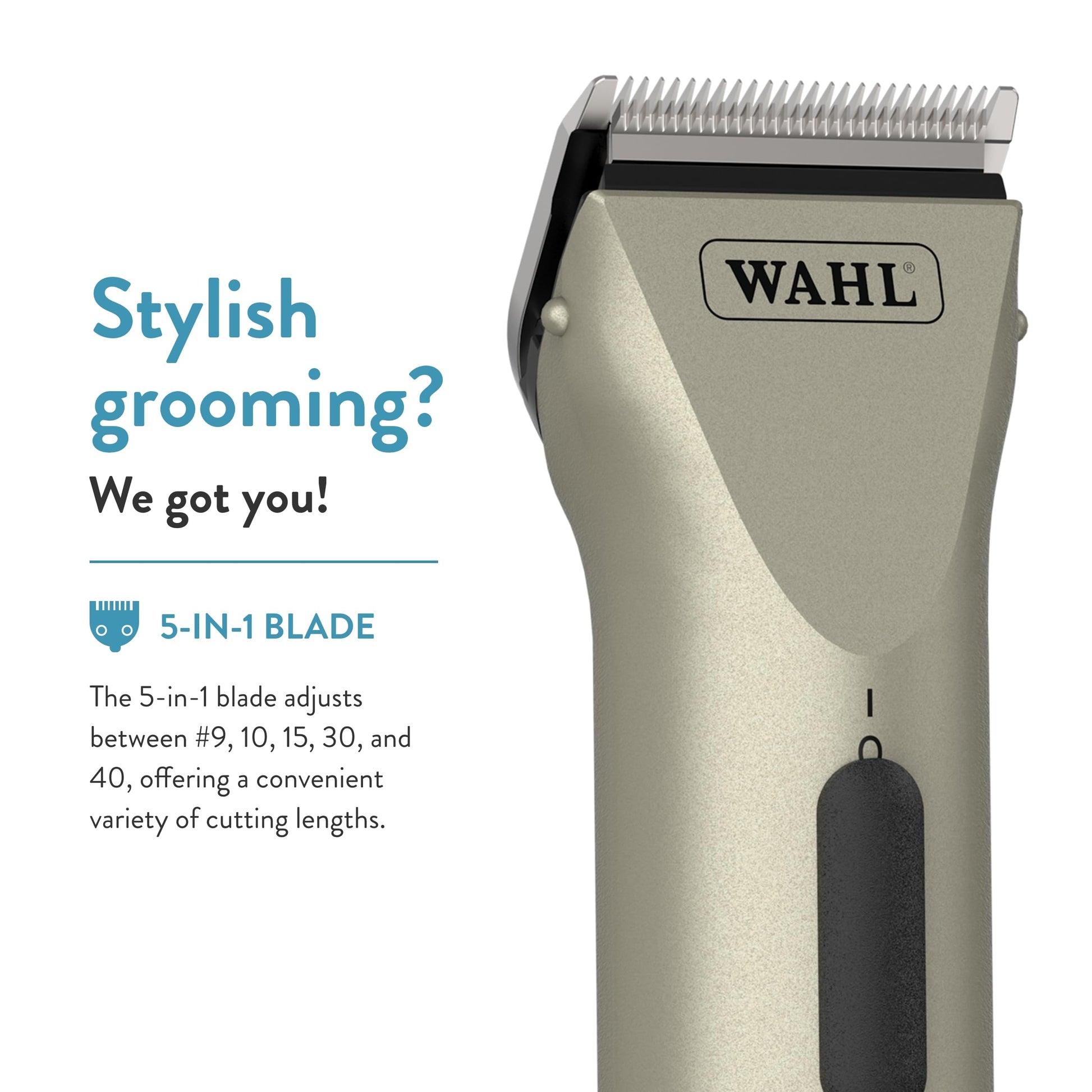 White Smoke Wahl Professional Animal Arco Equine Horse Cordless Clipper Kit, Champagne (8786-800)