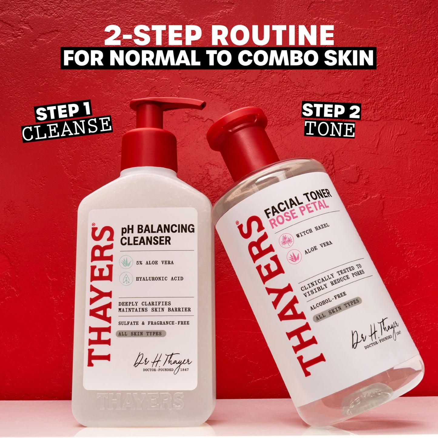 Firebrick THAYERS Alcohol-Free Rose Petal Witch Hazel Facial Toner for Glowing Skin, Soothing, Hydrating, Refreshing Toner for Normal and Combination Skin, 3oz