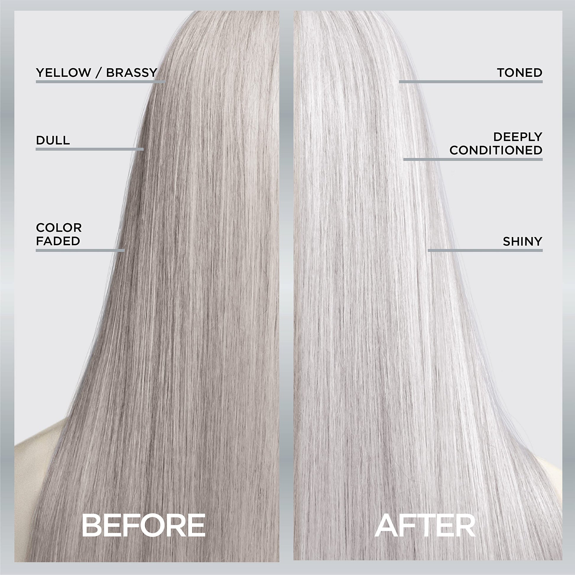 Lavender L’Oreal Paris Le Color Gloss One Step Toning Gloss, In-Shower Hair Toner with Deep Conditioning Treatment Formula for Gray Hair, Silver White, 1 Kit