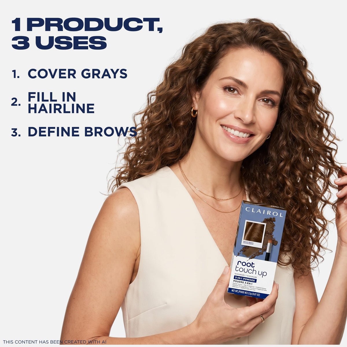White Smoke Clairol Root Touch-Up Temporary Concealing Powder, Medium Brown, Pack of 1