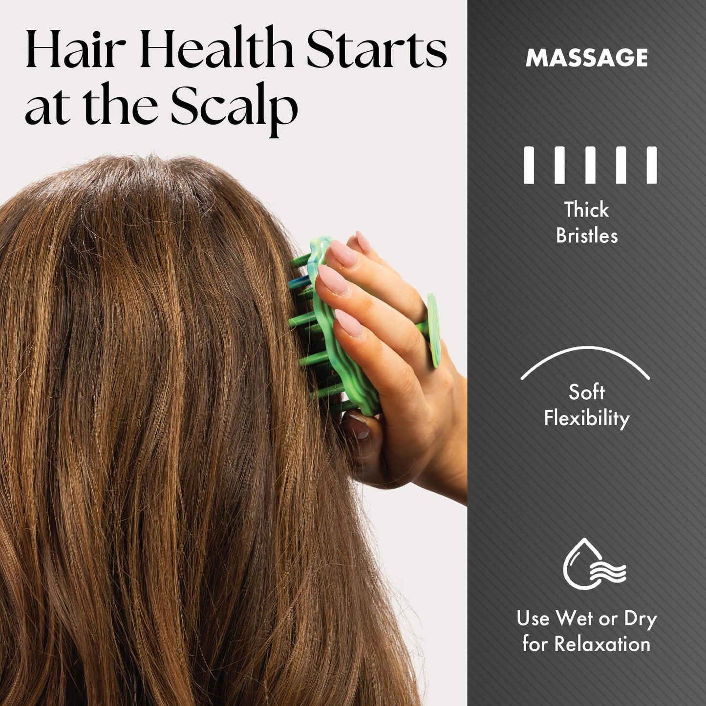 Dark Slate Gray Olivia Garden Scalp Diva Scalp Care Brush - Healthy hair starts with a healthy scalp - Helps with Exfoliating, Cleansing and Massaging - Professional Hair Care Tool for All Lengths - Snag-Free Design