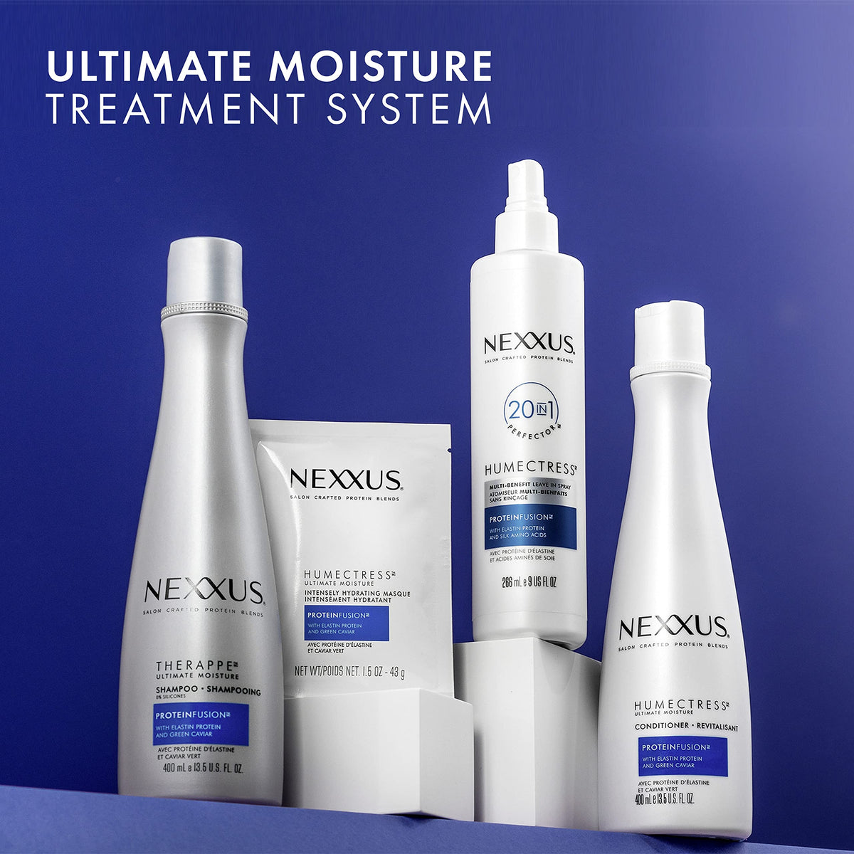 Midnight Blue Nexxus HUMECTRESS Hair Mask for Ultimate Moisture for Dry Hair Powered by POLYSOFT HYDRATOR Technology with Tri-lipids 1.5 oz