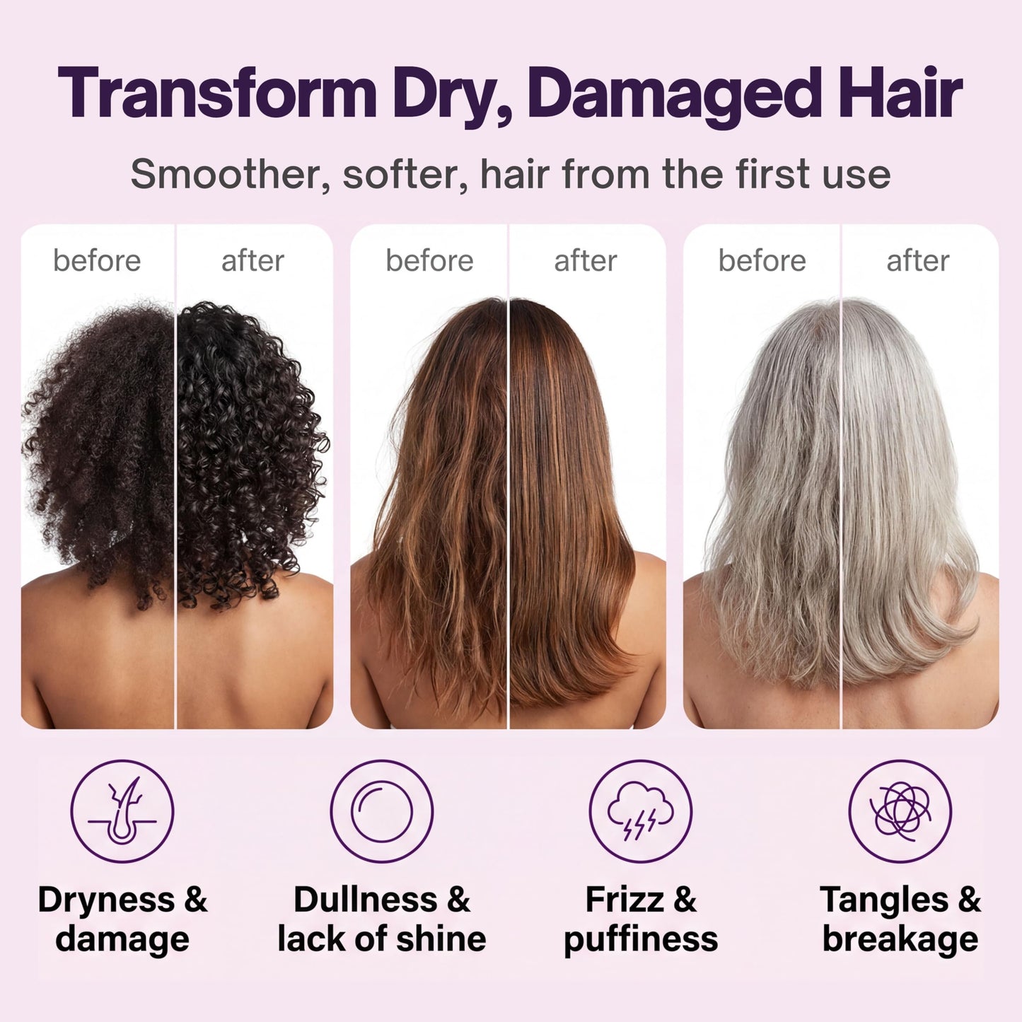 White Smoke sohl-I.D. Hair Mask for Dry & Damaged Hair – Deep Conditioning Repair Treatment to Restore Smoothness & Shine – Moisturizing Hair Mask with Vitamins B3, B5, B7, C & E – Vegan & Cruelty-Free 6.76 fl oz