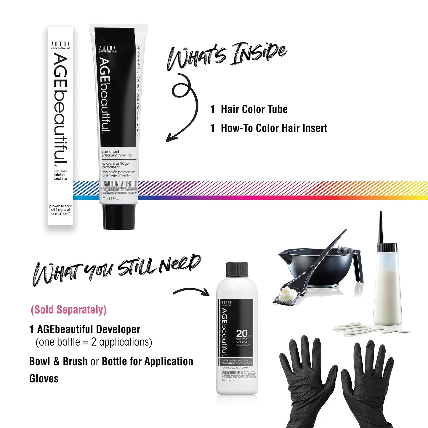 White Smoke AGE beautiful Permanent Hair Color Dye Liqui Creme | 100% Gray Coverage | Anti-Aging Haircolor | Biotin for Thicker, Fuller Hair | Professional Salon Coloring | 5NRG Medium Neutral Red Golden Brown