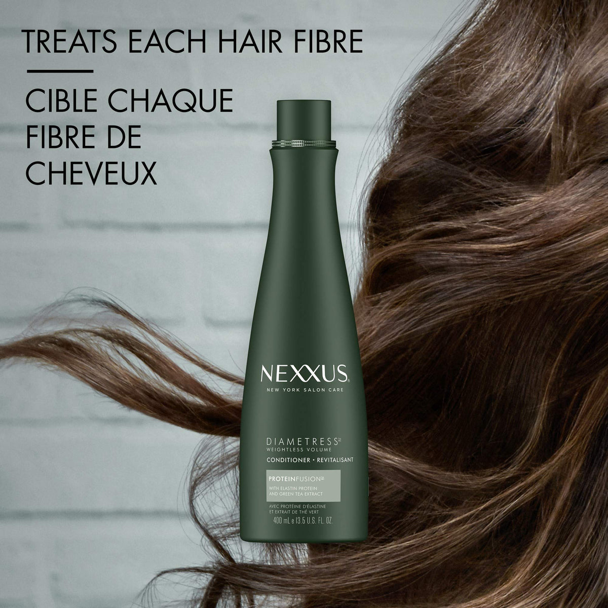 Dark Gray Nexxus Diametress Conditioner, Weightless Volume, 13.5 fl oz (400 ml)