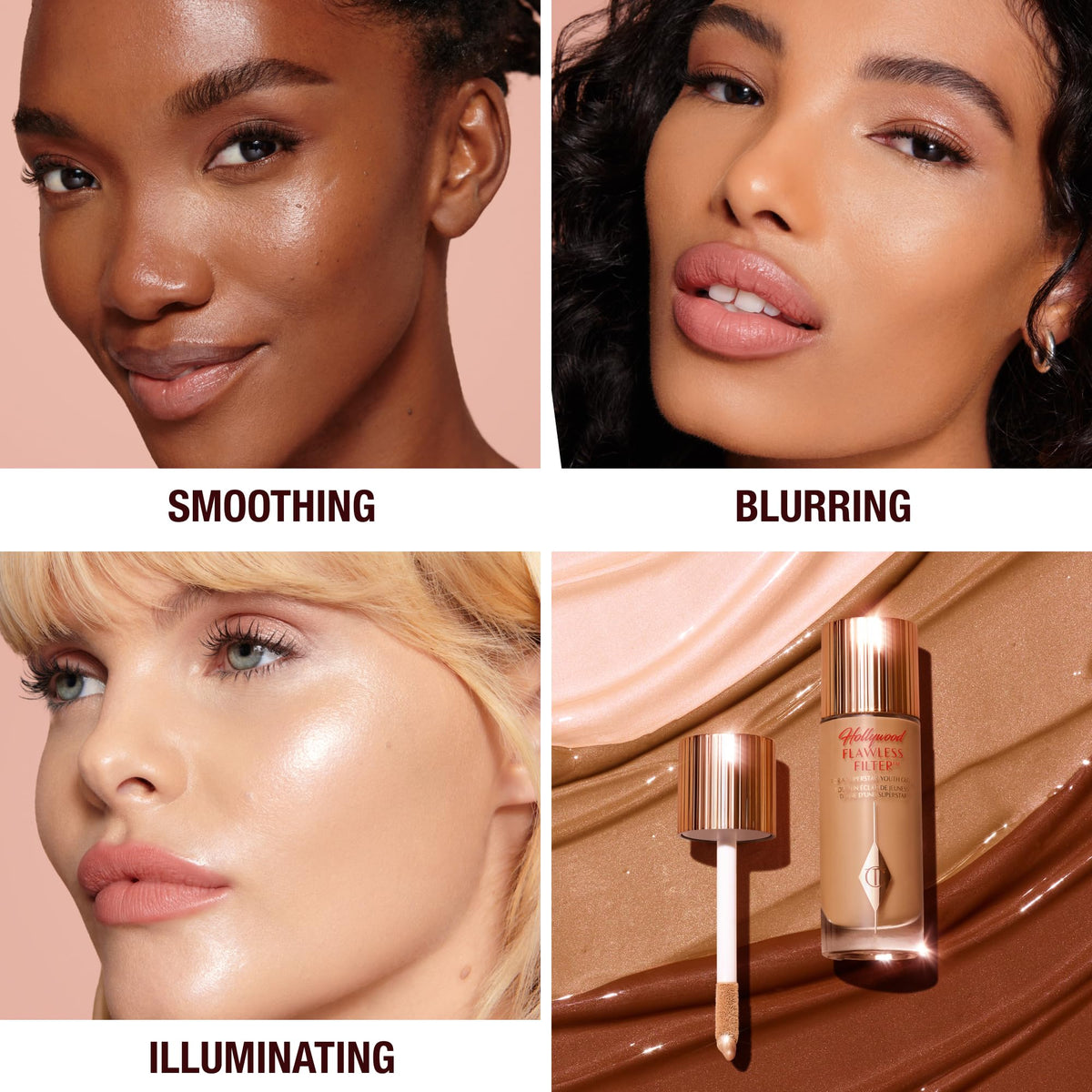 White Smoke Charlotte Tilbury Hollywood Flawless Filter - Multi‑Use Makeup Primer, Complexion Booster & Illuminating Liquid Highlighter with Sheer Coverage - Smooths & Blurs Skin