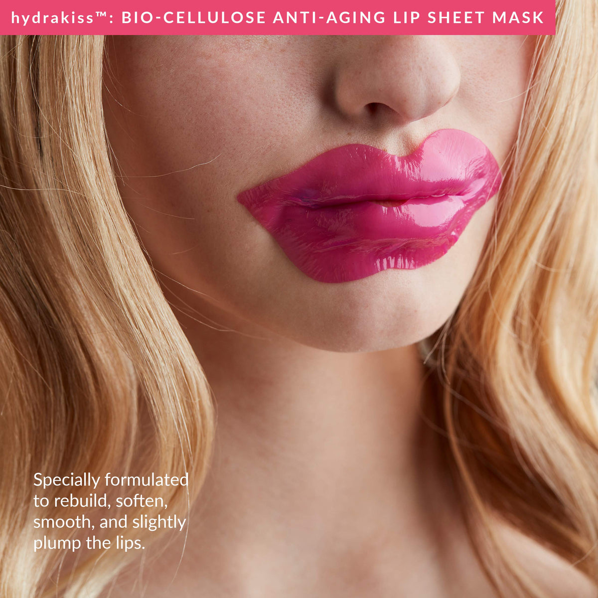 Rosy Brown PMD Hydrakiss Bio-Cellulose Anti-Aging Lip Sheet Mask, 10 Count (Pack of 1)