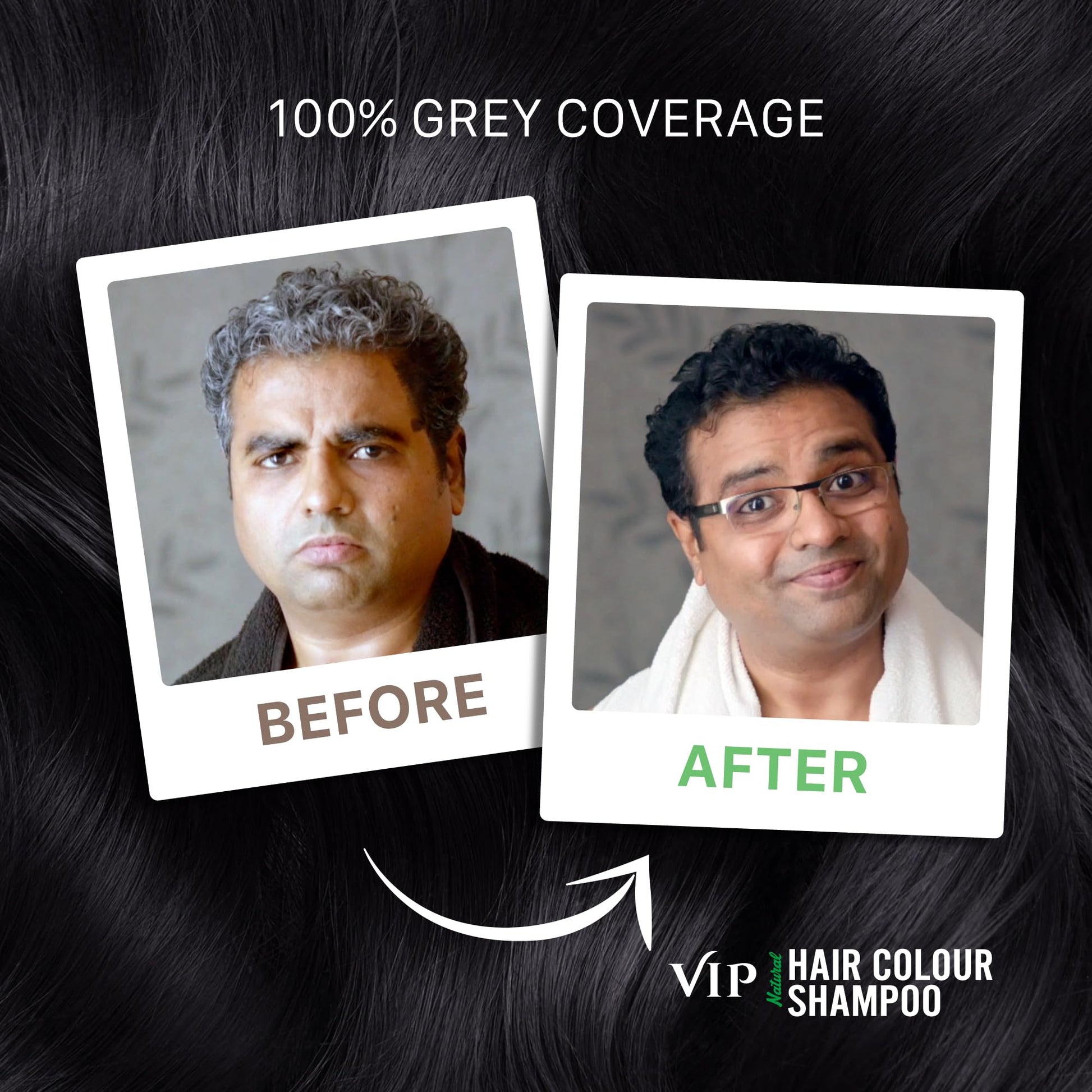 Black VIP 3 in 1 Hair Color Shampoo (180 ml / 6.08 fl oz)