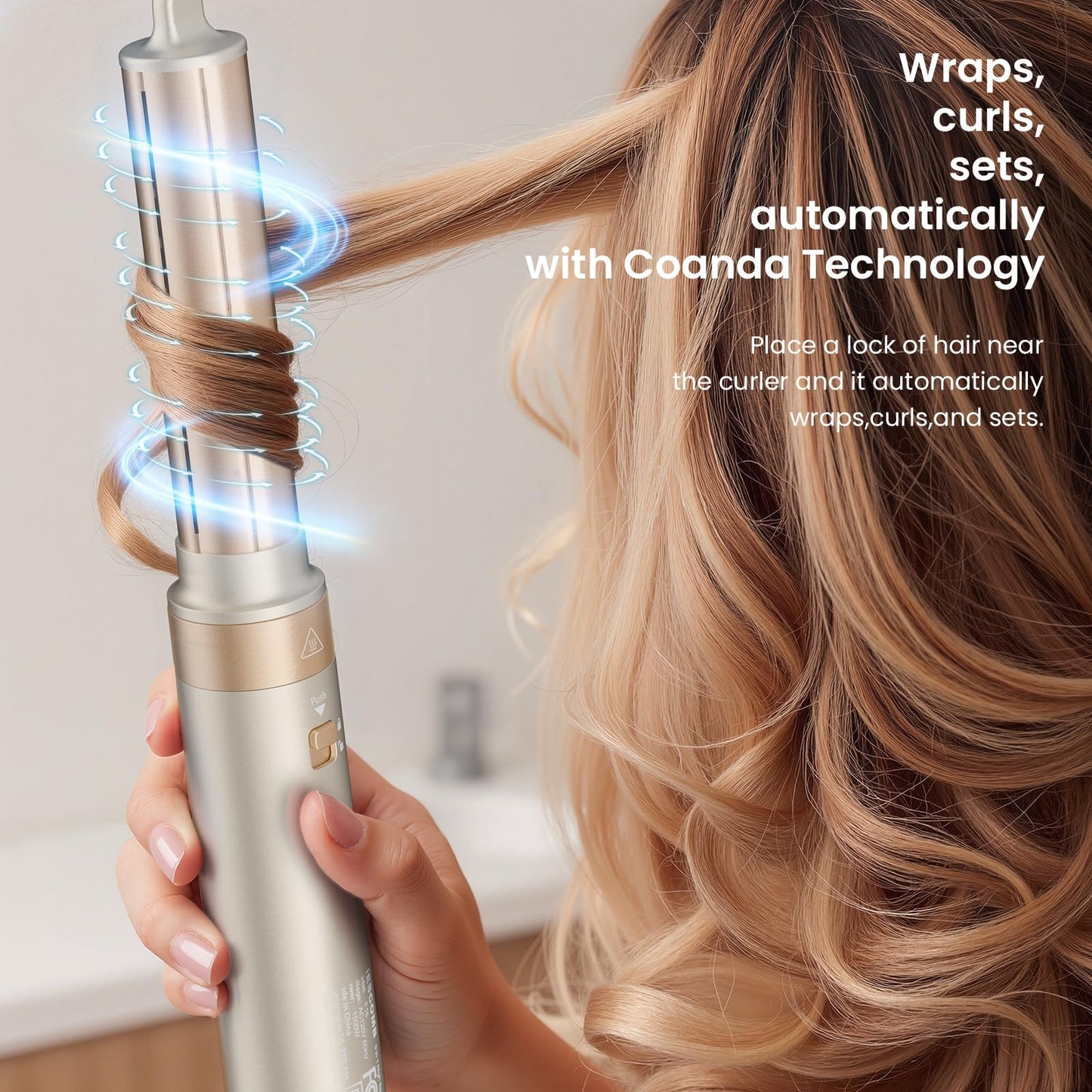 Light Gray MESCOMB 6 in 1 Hair Dryer and Straightener, Hot Air Styler Wrap - Fast Drying, 1400W Air Dryer with Straightener, Frizz-Free Blowout Brush for Smoothing & Curling, Volumizing