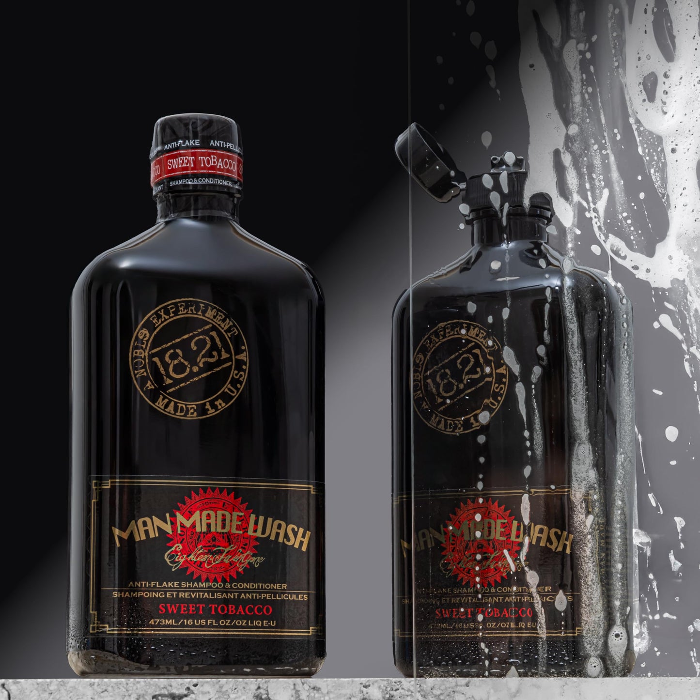 Black 18.21 Man Made Anti-Flake 2-in-1 Shampoo & Conditioner in Sweet Tobacco: Hydrating Cleanse Helps Dry, Itchy, Flaky Scalp