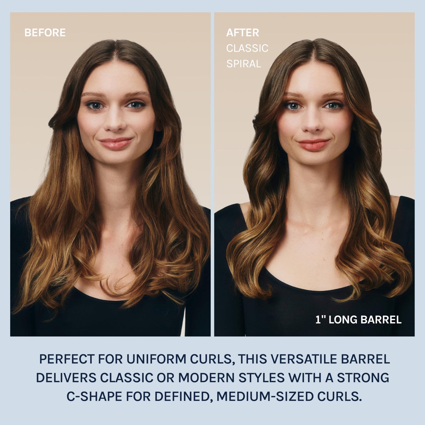 Gray Bio Ionic Long Barrel Styler, 1" Curling Iron with Moisture Heat Technology & NanoIonic MX, Verstatile Curling Wand with Longer Barrel for Large Sized Soft Curls & Waves