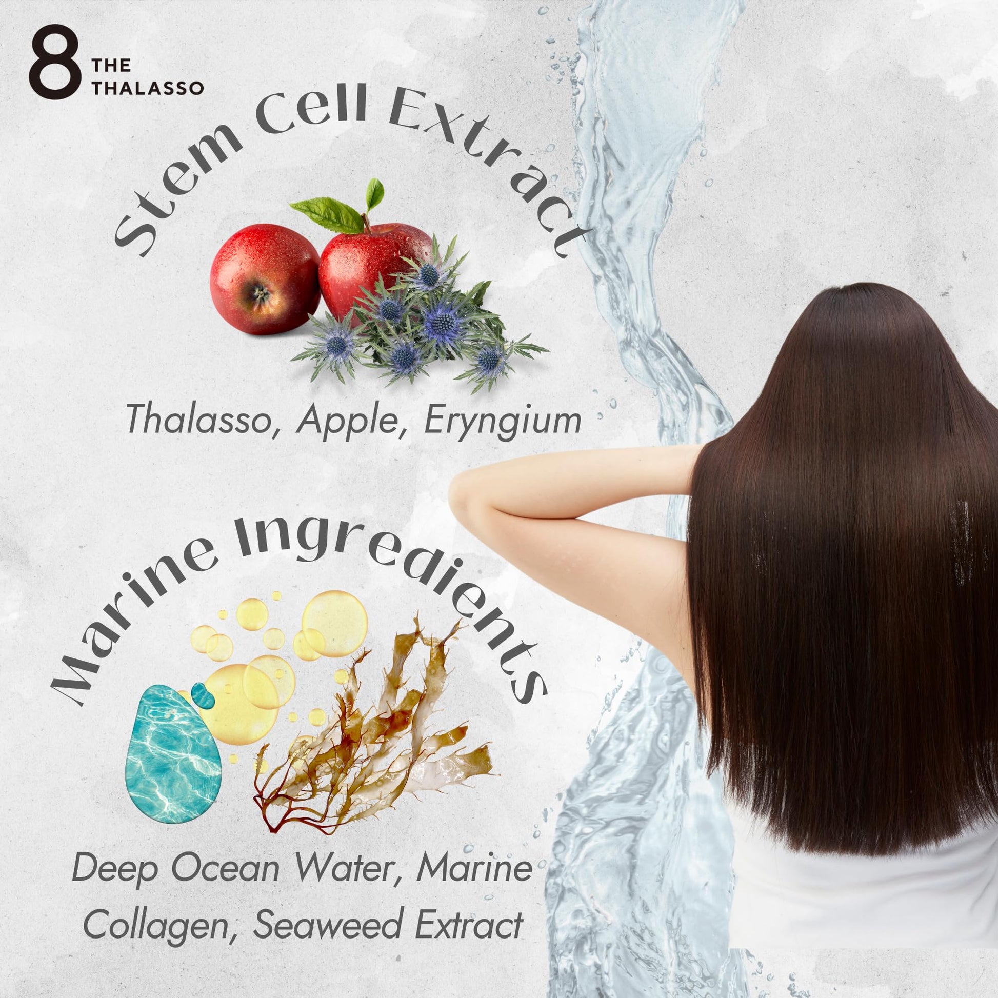 Lavender 8 THE THALASSO Anti Frizz Shampoo for Women & Men, Organic Tea Tree Shampoo by Mint, Collagen, Peptides, Stem Cells & Deep Sea Water from Japan, Paraben and Sulfate Free, 16.1 Fl Oz, DRY HAIR