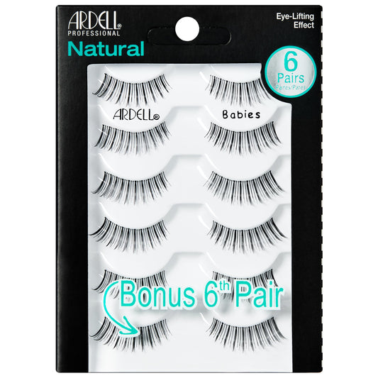 Black Ardell False Eyelashes Natural Lashes Babies Black - Lightweight, Short Length, Reusable Fake Lashes, 1 Pack