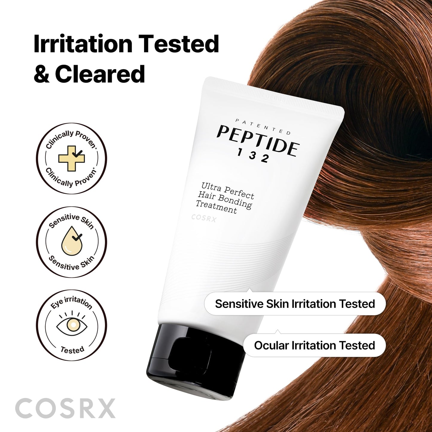 White Smoke COSRX PEPTIDE 132 Hair Bonding Repair Treatment - Deep Conditioner Hair Mask for Damaged, Dry Hair, Repairs Breakage & Split Ends, For All Hair Types – 8.11 fl oz