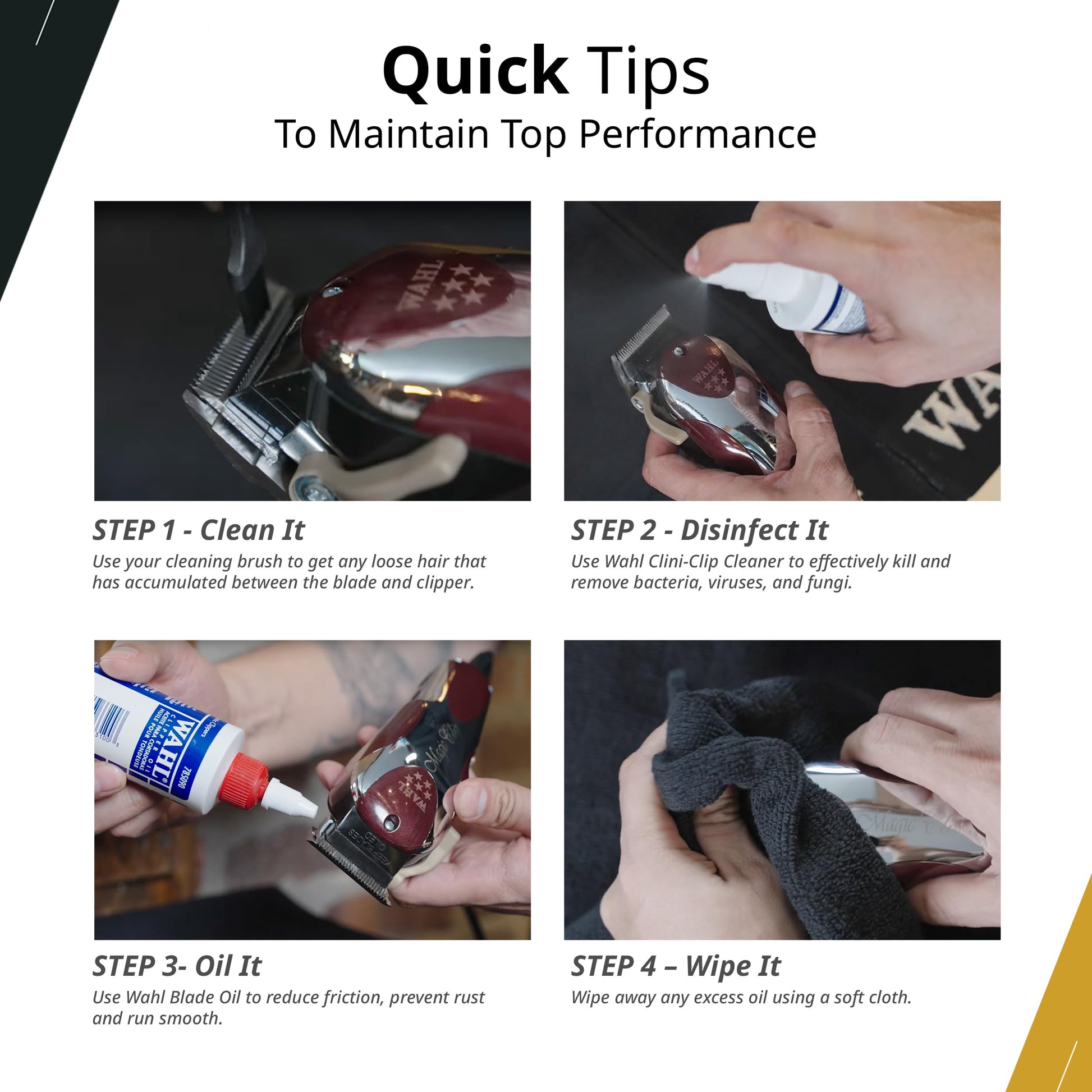 White Smoke Wahl Professional Cordless Barber Combo, Magic Clip & Detailer Li, Lithium-Ion Battery, 100-Minute Run Time
