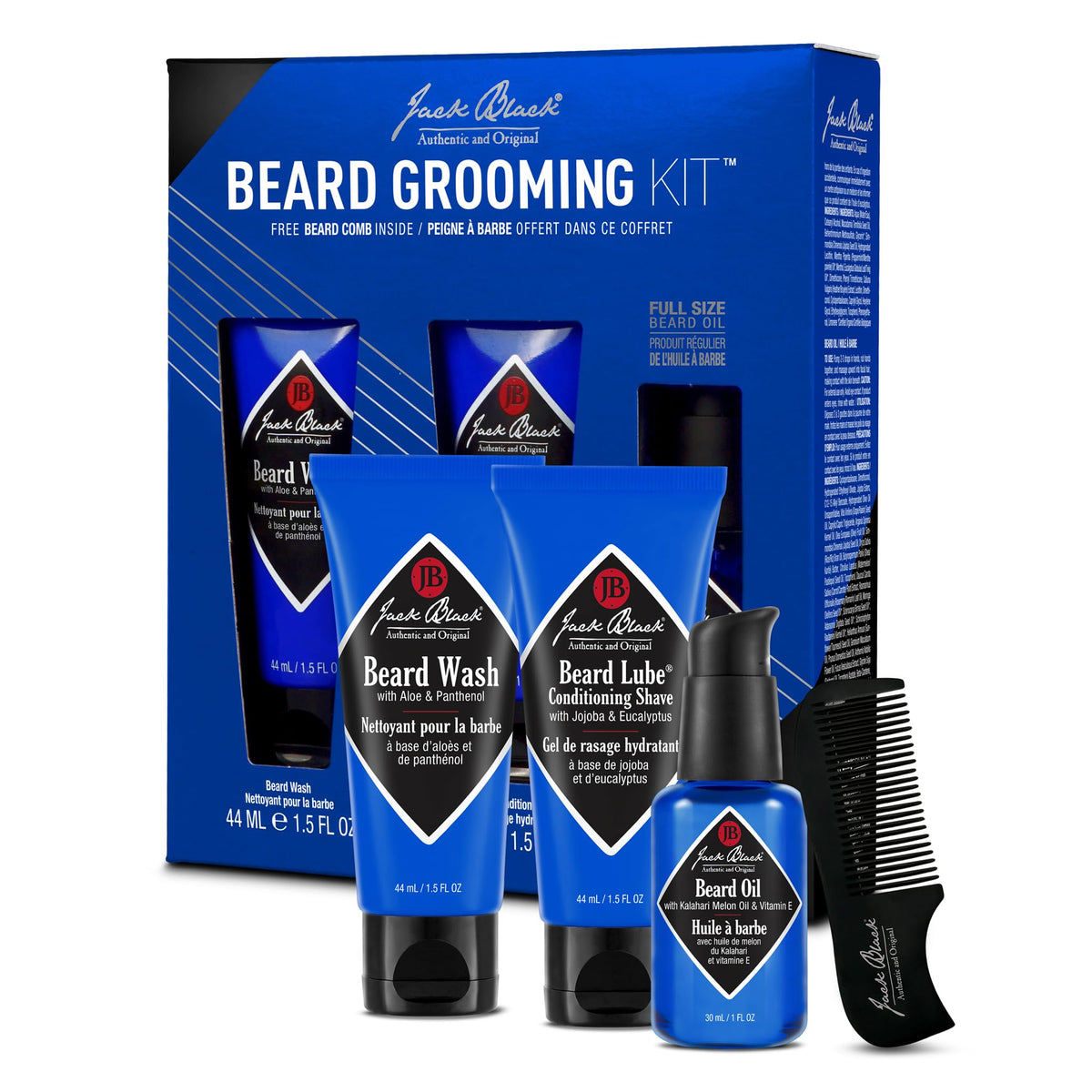 White Smoke Jack Black Travel Size Beard Grooming Kit for Men