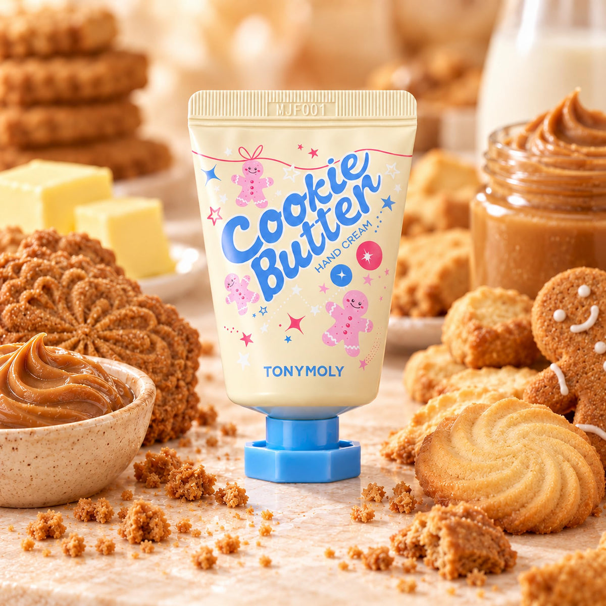 Peach Puff TONYMOLY Cookie Butter Hand Cream, Korean Shea Butter Lotion for Dry Hands