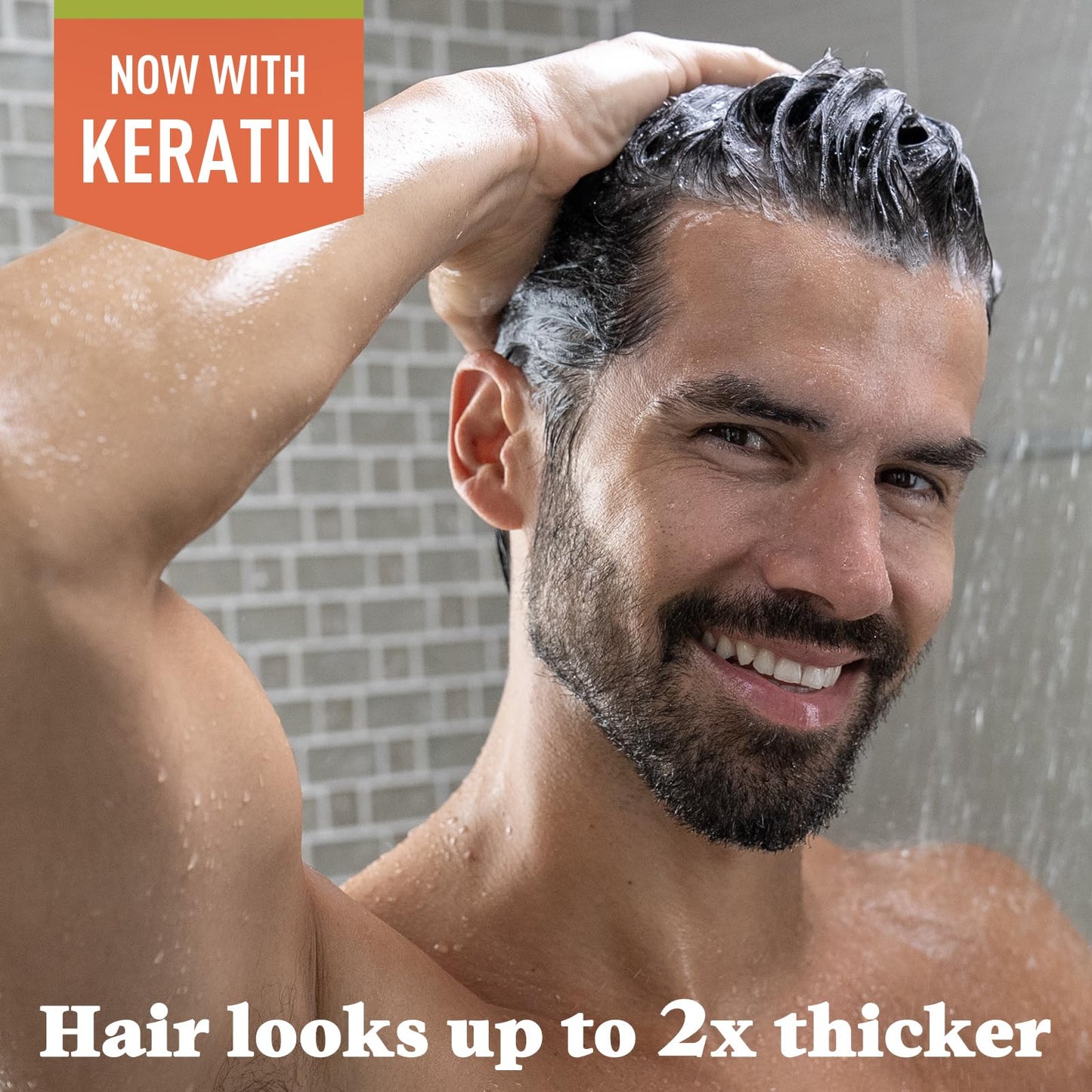 Dark Gray Just for Men Control GX Grey Reducing Beard Wash Shampoo with Keratin, Gradually Colors Mustache and Beard, Leaves Facial Hair Thicker Softer and Fuller, 4 Fl Oz - Pack of 1 (Packaging May Vary)