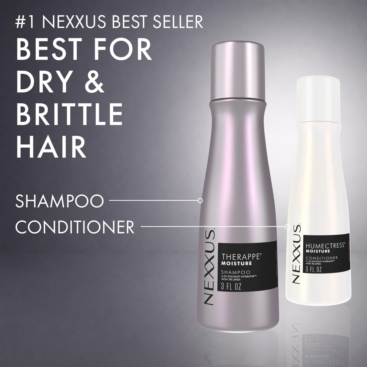 Dark Slate Gray Nexxus Humectress Conditioner for Ultimate Moisture for Dry Hair Powered by Polysoft Hydrator Technology with Tri-lipids 3 oz