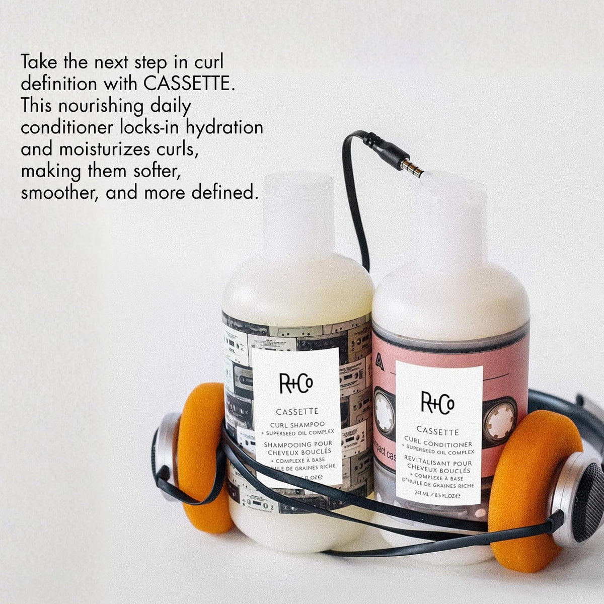 Lavender R+Co CASSETTE Curl Conditioner + Superseed Oil Complex, 8.5 Oz