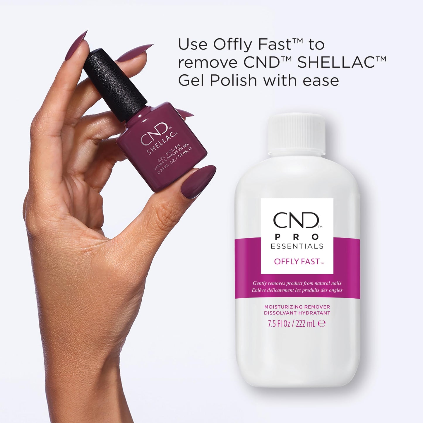 White Smoke CND OFFLY FAST Moisturizing Nail Polish Remover, 7.5 fl oz