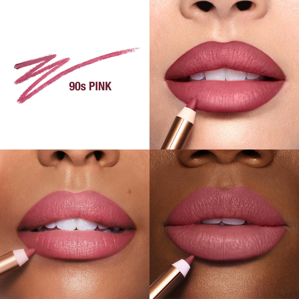 White Smoke Charlotte Tilbury Lip Cheat Lip Liner Pencil - Gives Lips a Fuller-Looking, Defined Pout - Enriched with Jojoba Oil & Hyaluronic Acid - Waterproof, Smudge-Proof & Transfer-Proof