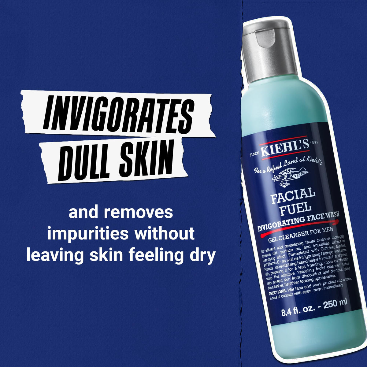 Midnight Blue Kiehl's - Facial Fuel Men's Energizing Face Wash