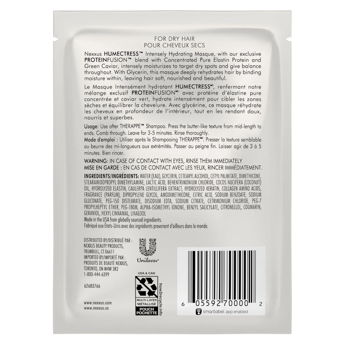 Gray Nexxus HUMECTRESS Hair Mask for Ultimate Moisture for Dry Hair Powered by POLYSOFT HYDRATOR Technology with Tri-lipids 1.5 oz