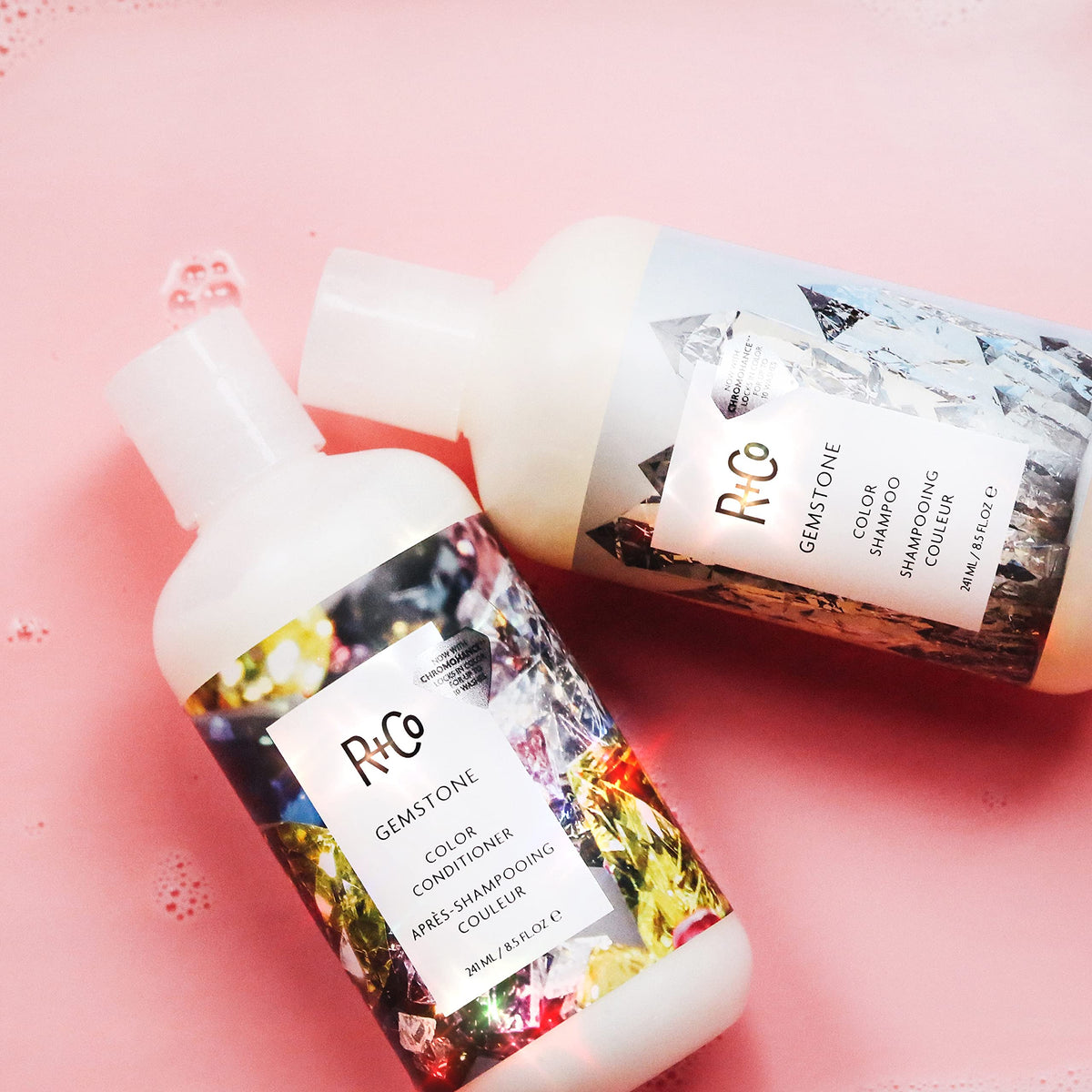 Misty Rose R+Co GEMSTONE Color + Repair Shampoo/Conditioner Tandem Packette