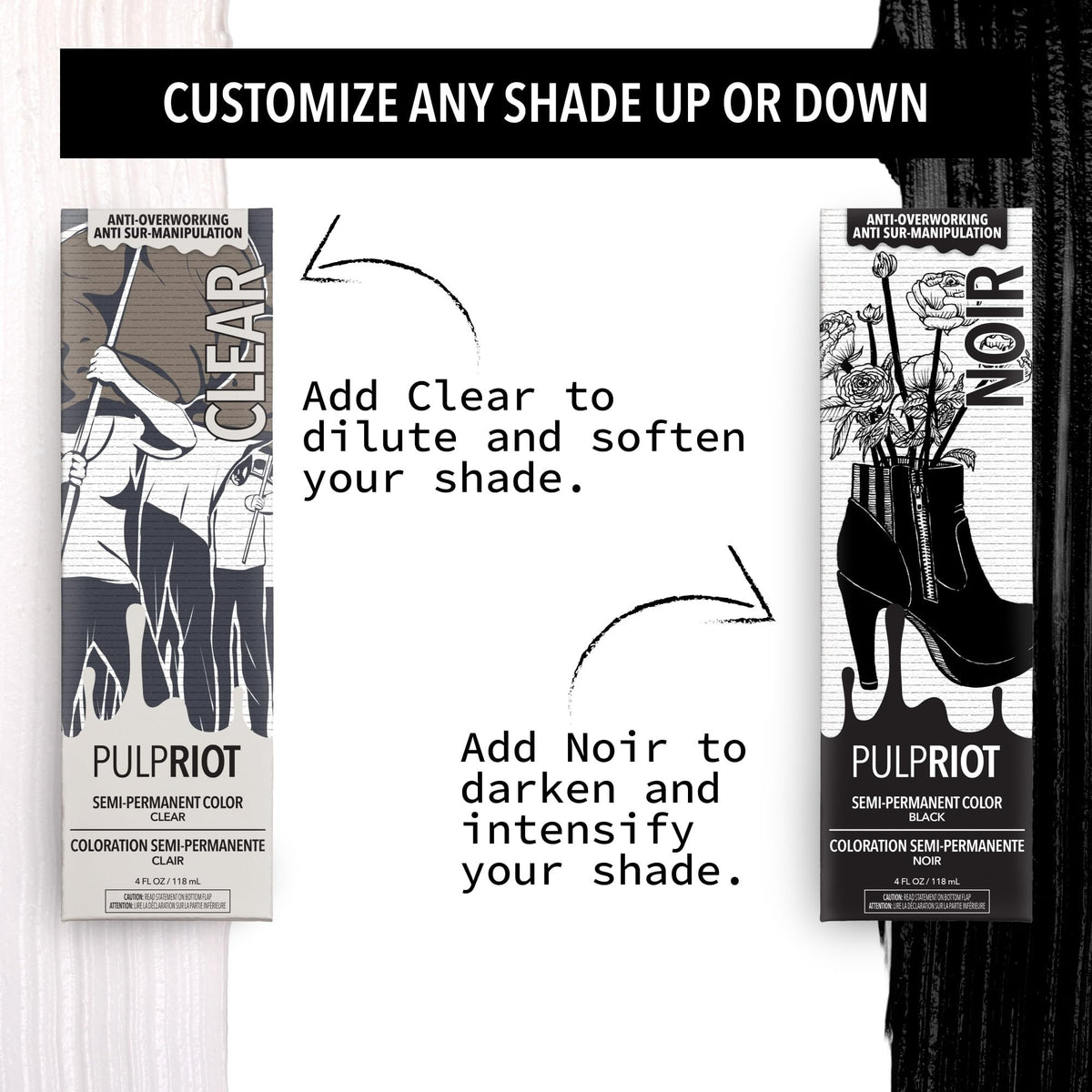 White Smoke Pulp Riot Dark Matter Semi Permanent Hair Color – Electric Violet, 4 oz