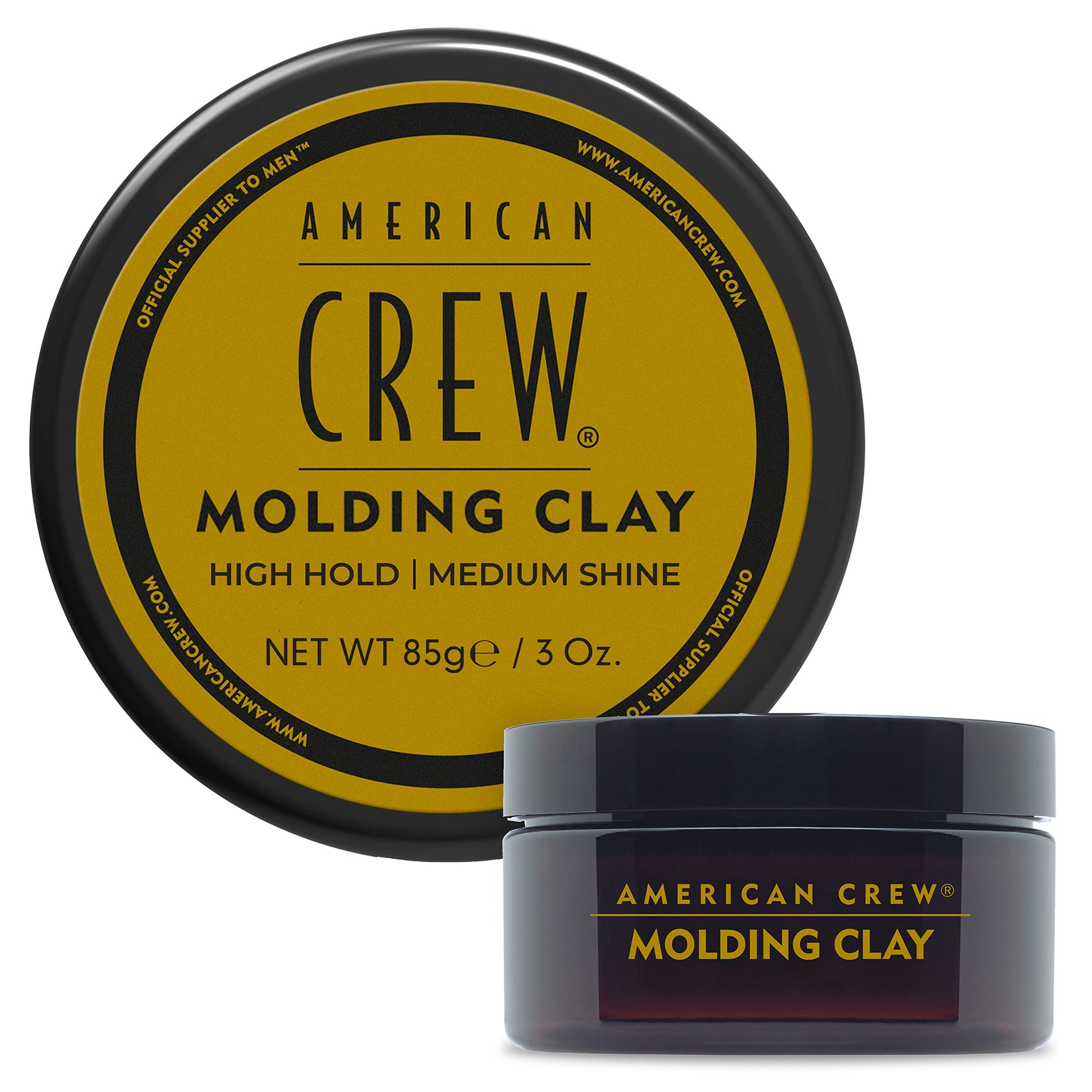 White Smoke American Crew Men's Hair Molding Clay, Like Styling Gel with Strong Hold & Medium Shine, 3 oz