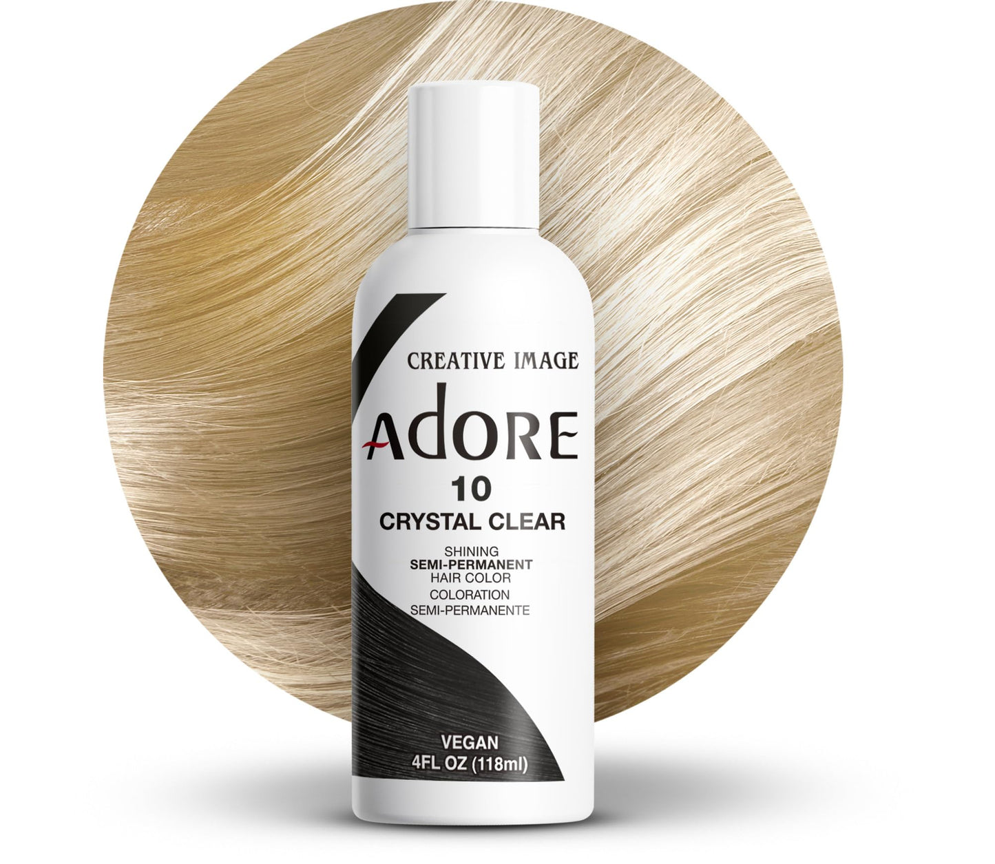 White Smoke Adore Semi Permanent Hair Color (010 Crystal Clear) | Vegan & Cruelty-Free Hair Dye | No Ammonia, No Peroxide, No Alcohol | 4 Fl Oz