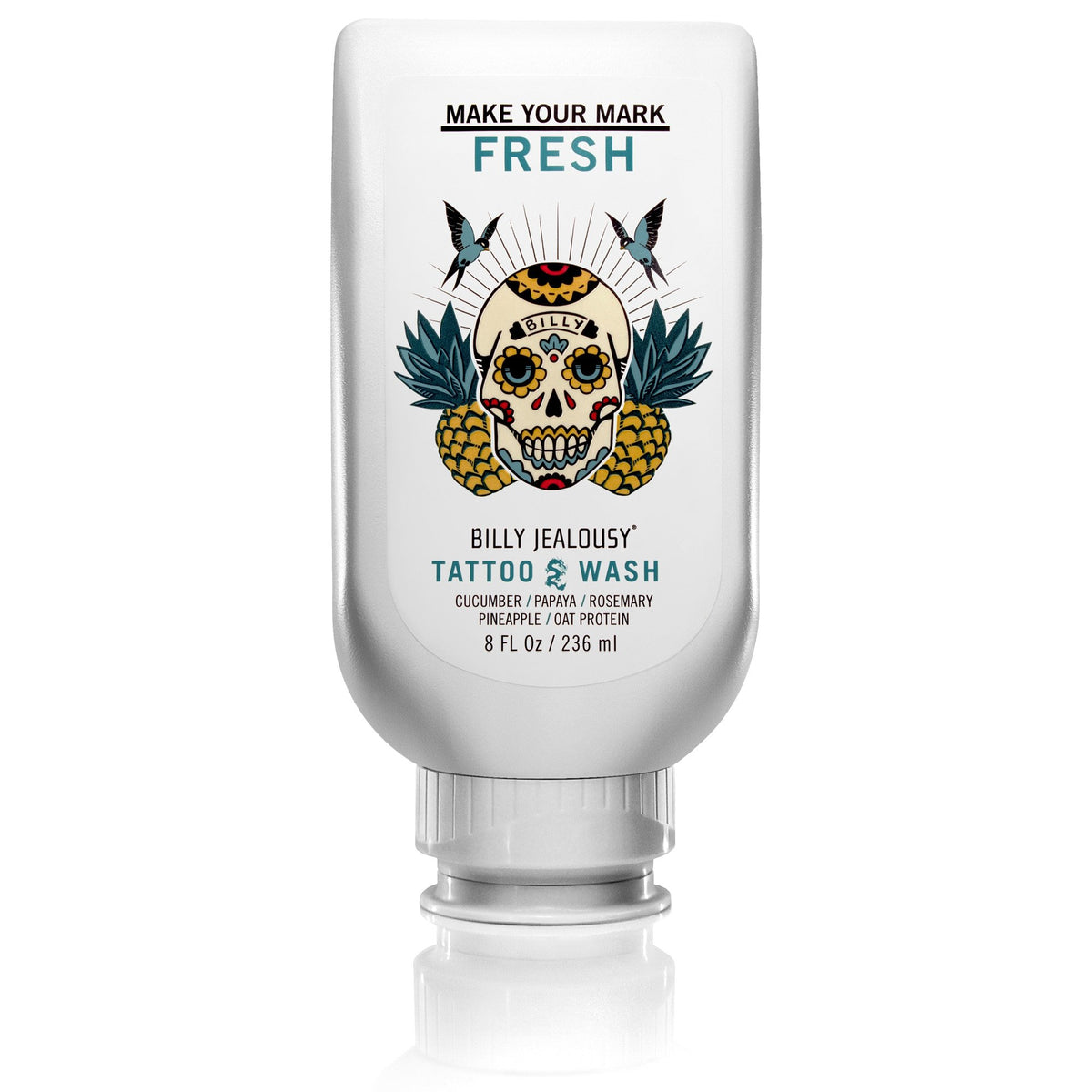 White Smoke Billy Jealousy Make Your Mark Fresh Tattoo Wash, Cleansing and Hydrating Tattoo Aftercare Enriched With Cucumber and Rosemary