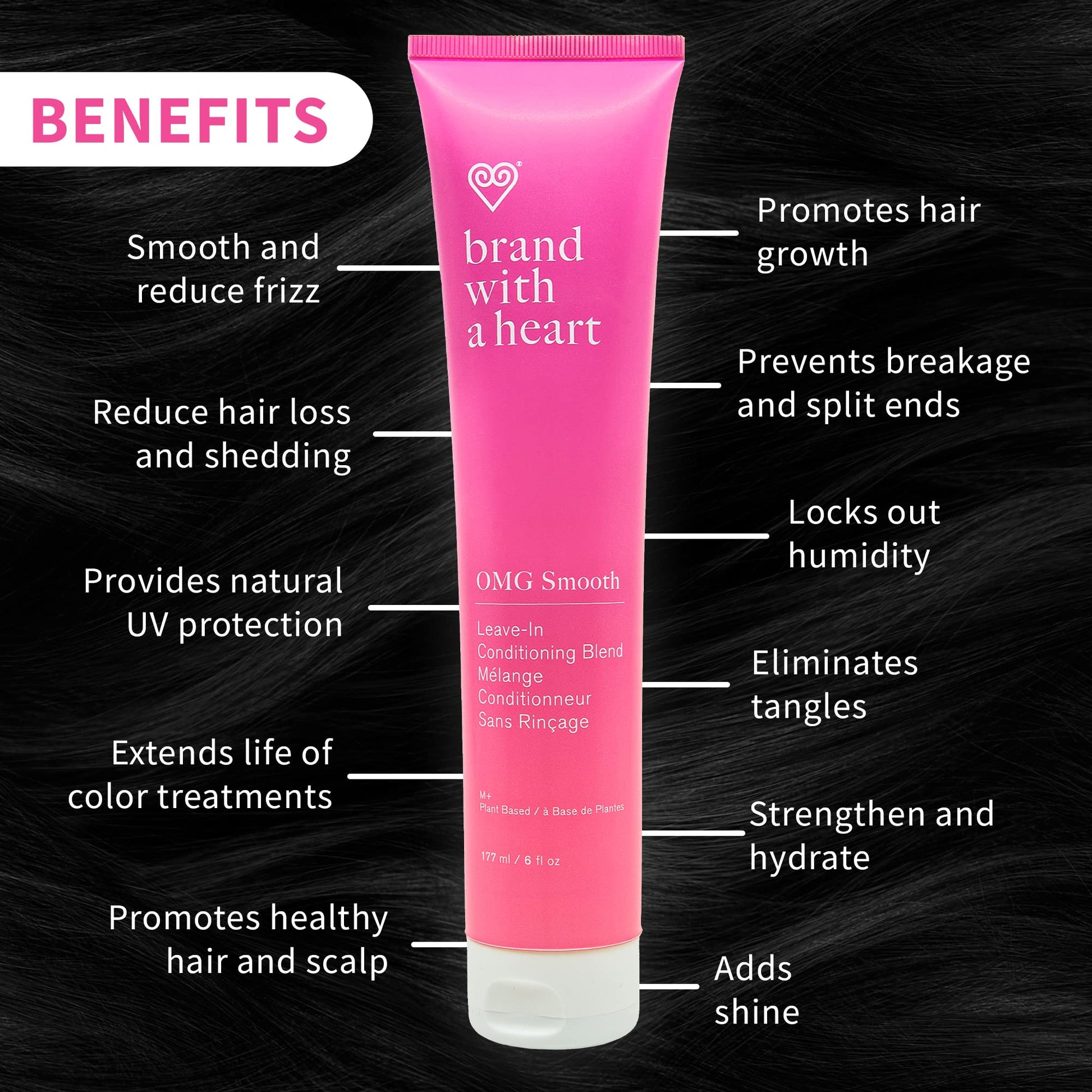 Black Brand With A Heart OMG Leave-in Conditioning Blend, 6.7 Ounces