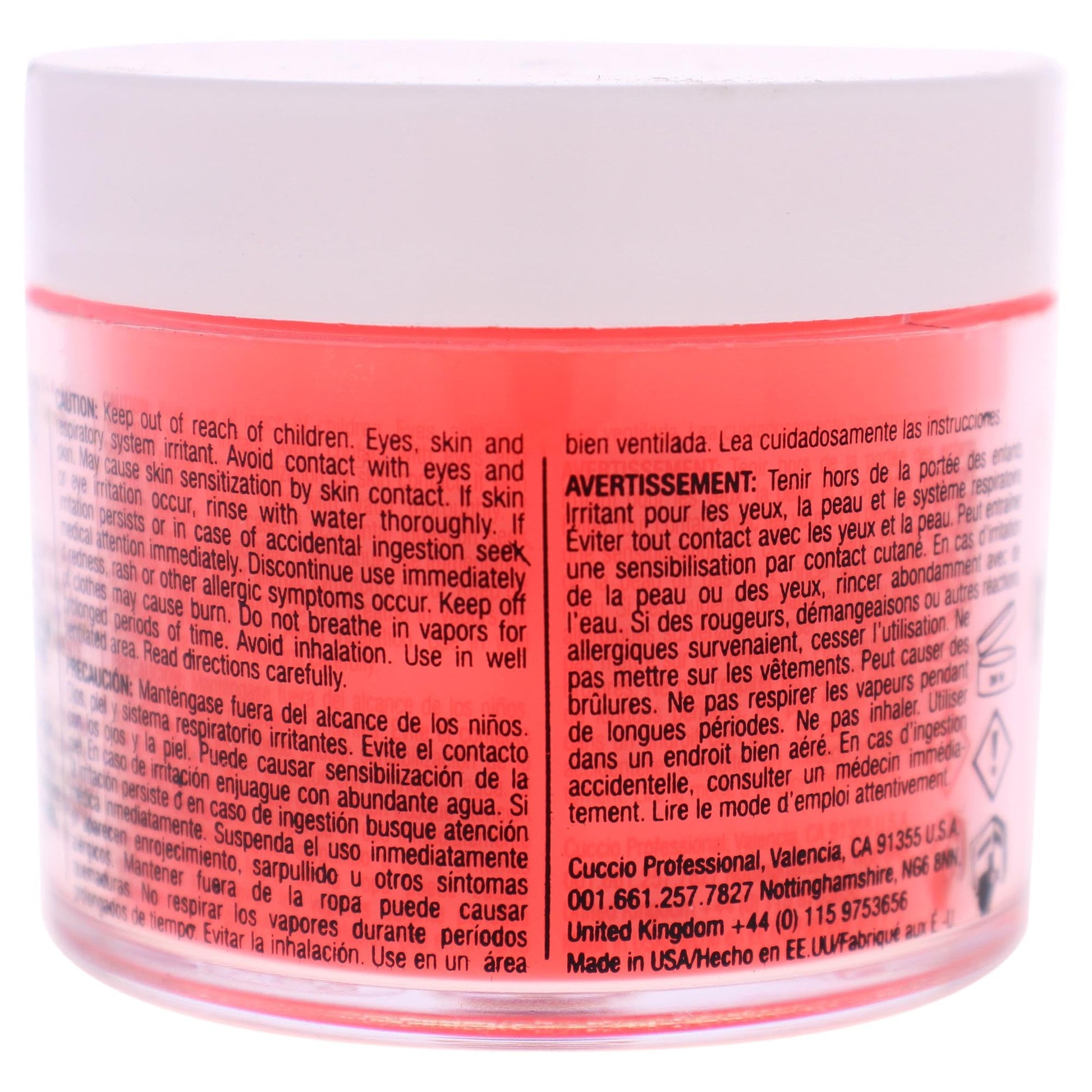 Light Gray Cuccio Pro Powder Polish Dip - Neon Red - Nail Lacquer for Manicures & Pedicures, Easy & Fast Application/Removal - No LED/UV Light Needed - Non-Toxic, Odorless, Highly Pigmented - 2 oz