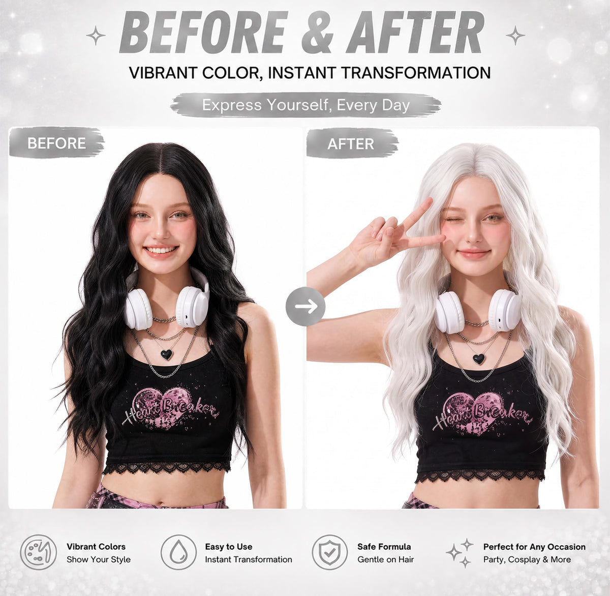 White Smoke Acosexy White Hair Wax, Temporary Hair Color Wax, White Hair Spray for Kids Men and Women, Perfect for Halloween, Cosplay, Parties, Festivals, Daily Use (4.23OZ)