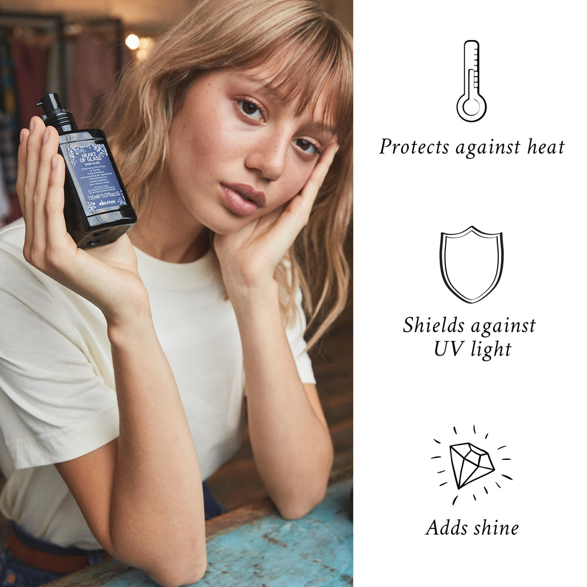 White Smoke Davines Heart Of Glass Intense Treatment, Reinforces Blonde Hair Brightness