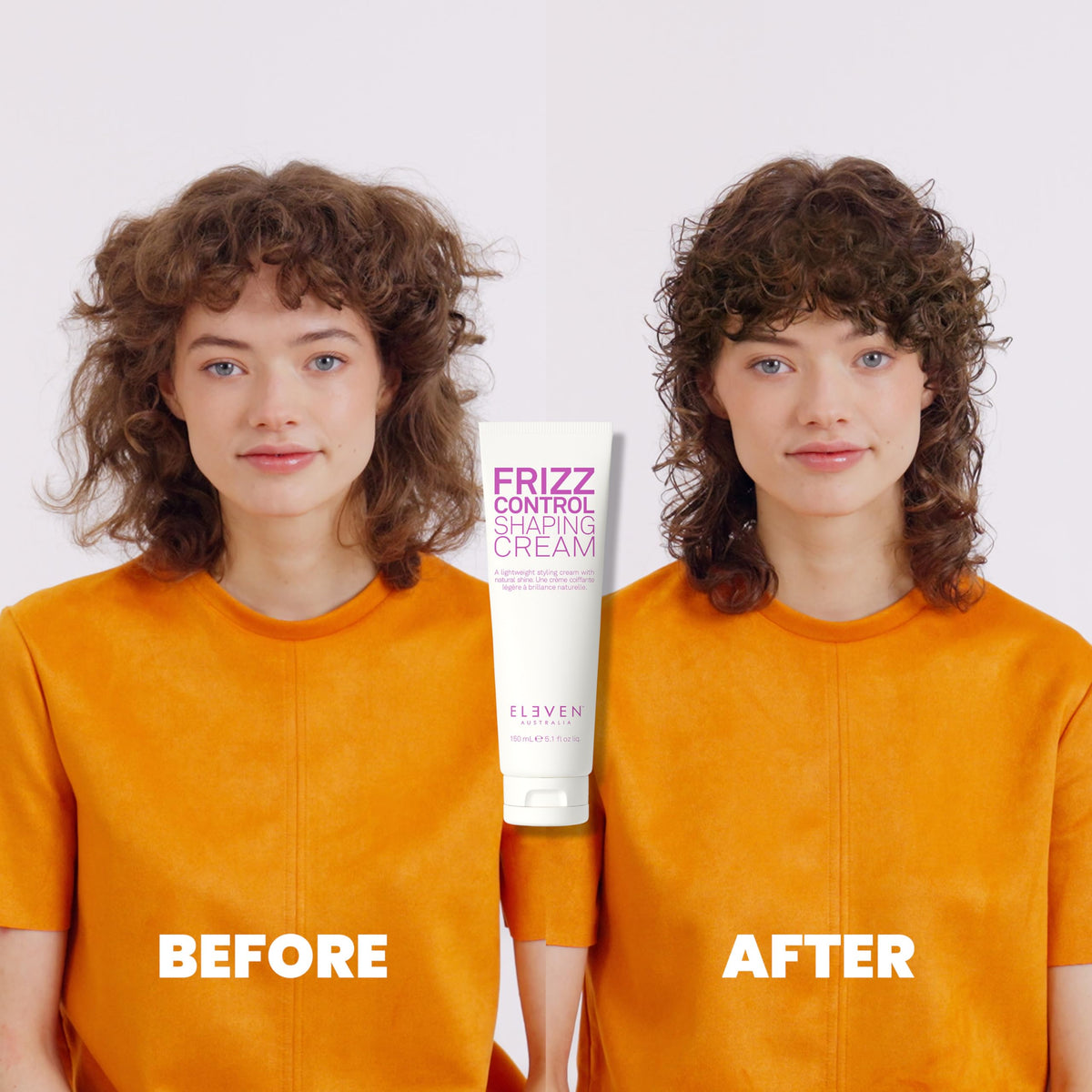 Dark Orange ELEVEN AUSTRALIA Frizz Control Shaping Cream, Defines Curls - 5.1 Fl Oz