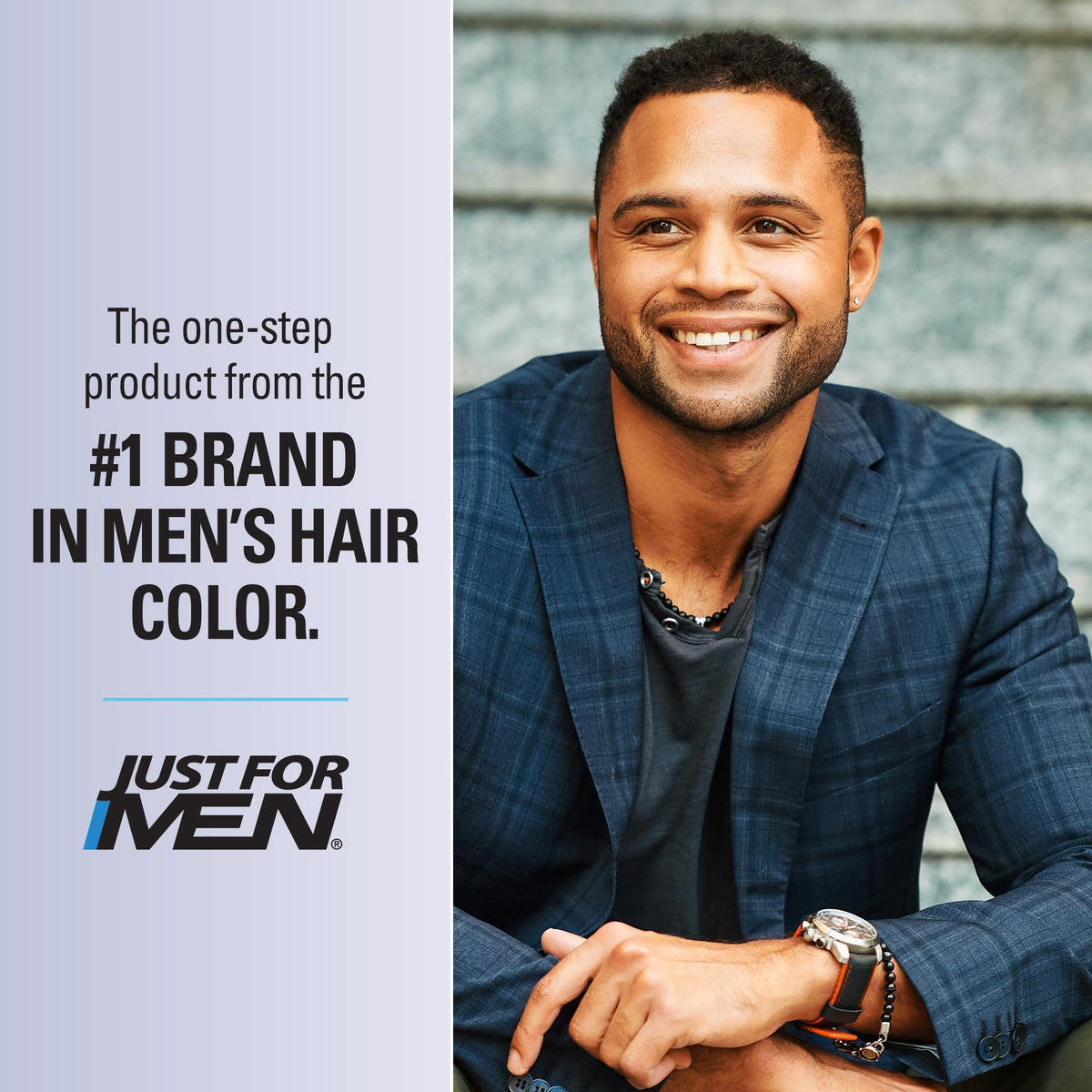 Light Gray Just For Men ONE Men’s Hair Color, Simple Gray Coverage, Medium Brown