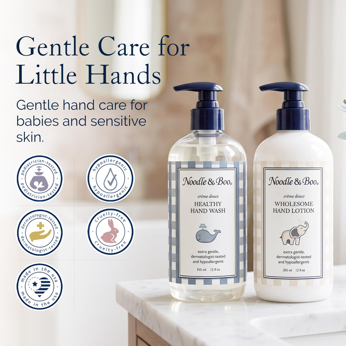 Lavender Noodle & Boo Hand Care Essentials, Hand Wash + Lotion, 2-Piece Set, 12 Oz