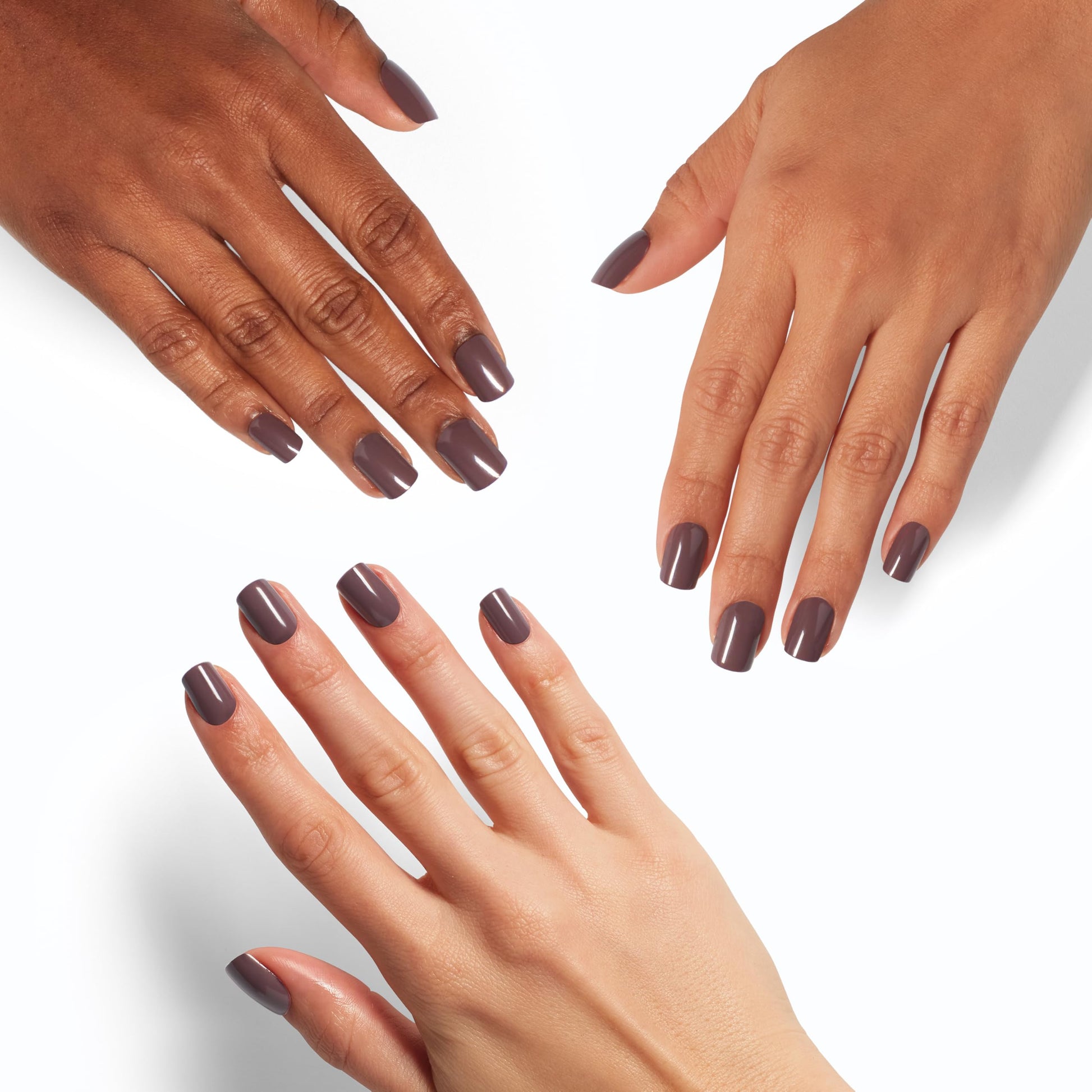 White Smoke OPI On Point You Don't Know Jacques! | Short Squoval Dark Warm Taupe Brown Press On Nails | 30 Count with Nail Glue | Long Lasting, Reusable, Non-damaging