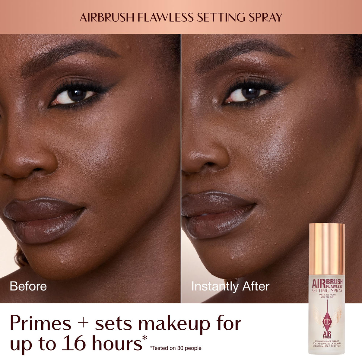 White Smoke Charlotte Tilbury Iconic Hollywood Beauty Secrets, 4-Piece Makeup Gift Set with Mascara, Lip Plumper, Blush & Setting Spray