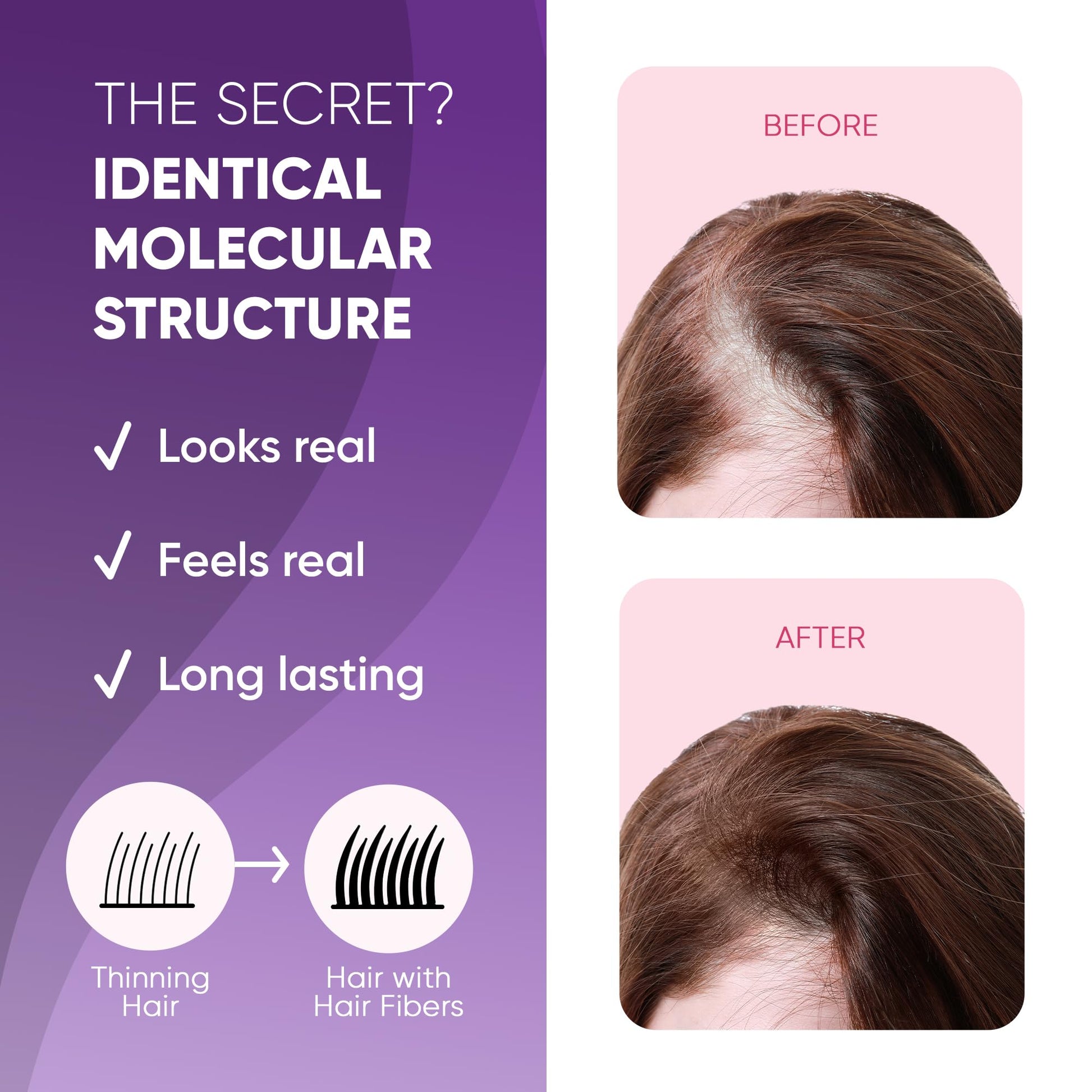 White Smoke GBG Hair Fibers for Thinning Hair & Bald Spots (Medium Brown) - 25g Bottle - Conceals Hair Loss - Instant Cover Up & Volume in 30 Seconds, Hair Powder for Women & Men - Cruelty Free