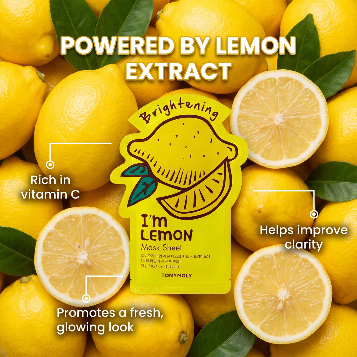Orange TONYMOLY Bright & Juicy 12-Pack Masks - Vitamin C, Antioxidant Formula