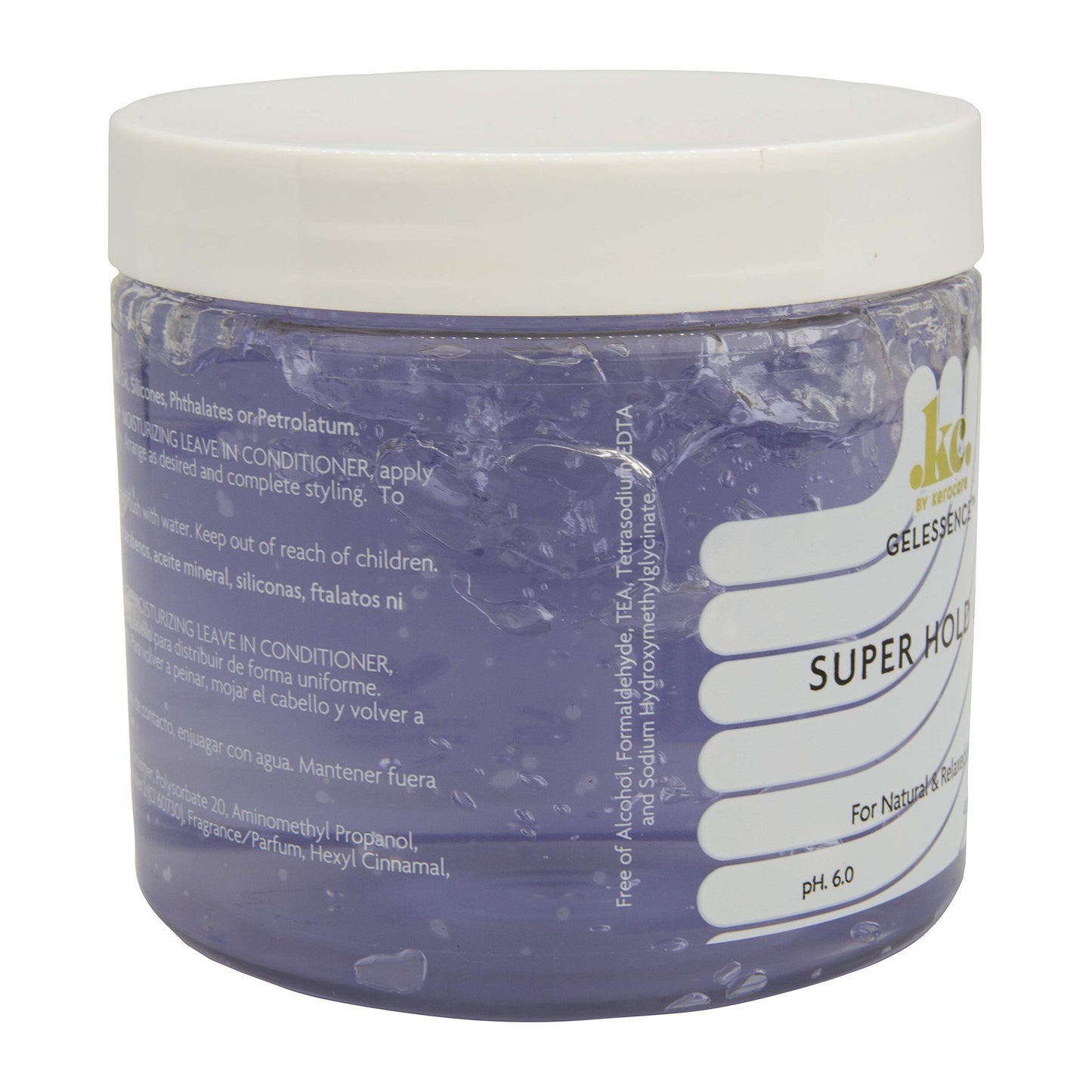 Slate Gray KeraCare GelEssence Super Hold Gel - 16 ounce - Maximum Hold- Adds Shine - Flake Free - Vegan - Crunch Free - Nonstick Formula - For Relaxed and Natural Hair