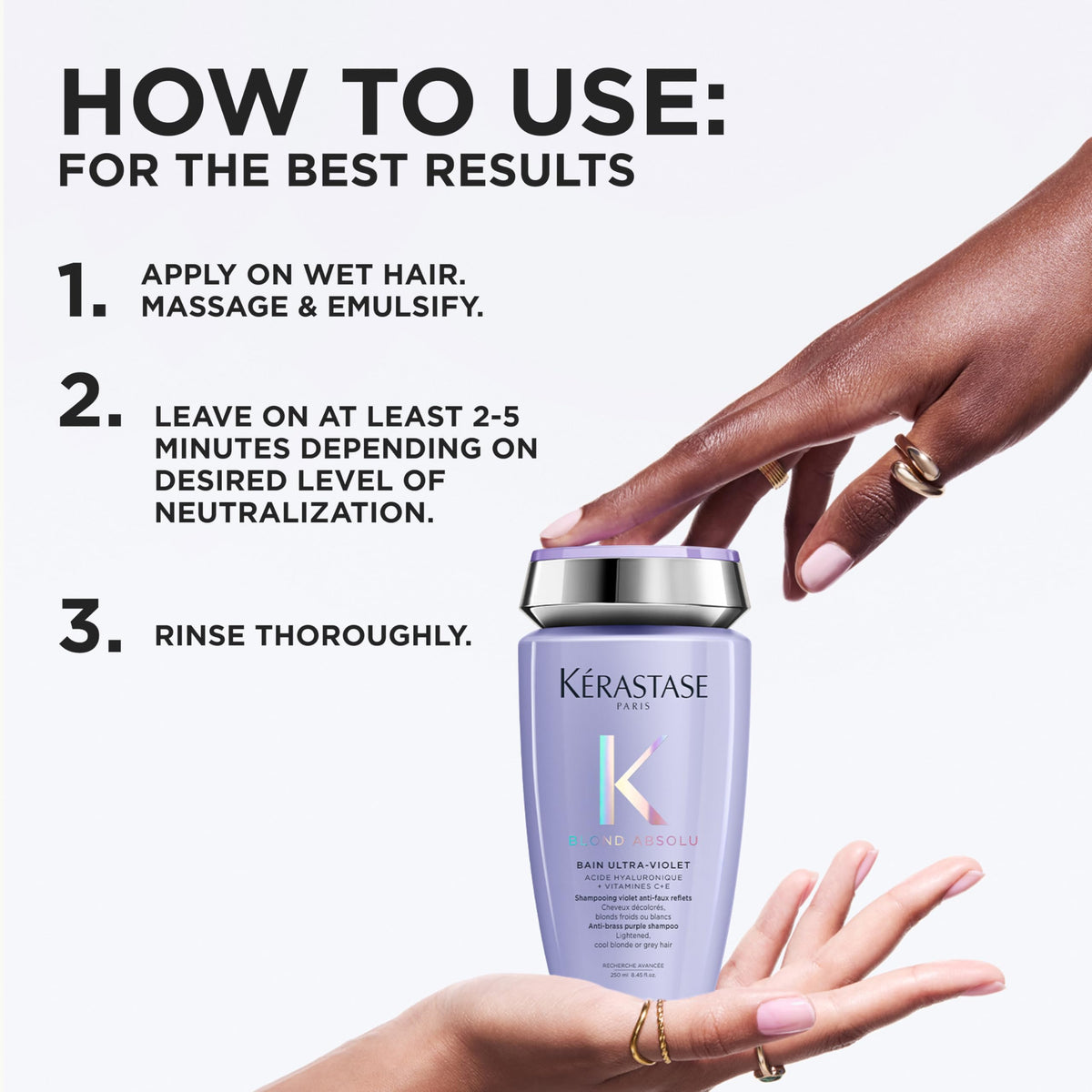 White Smoke Kerastase Blond Absolu Bain Ultra-Violet Shampoo – Neutralizes Brass