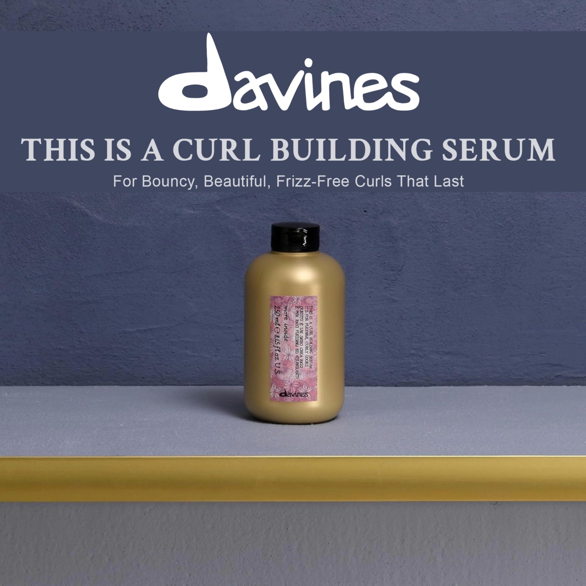 Dark Slate Gray Davines This Is A Curl Building Serum, Medium Hold Curl Definition & Elasticity - Enhances Curls, Blocks Frizz & Adds Shine without Weighing Down, 8.45 Fl Oz