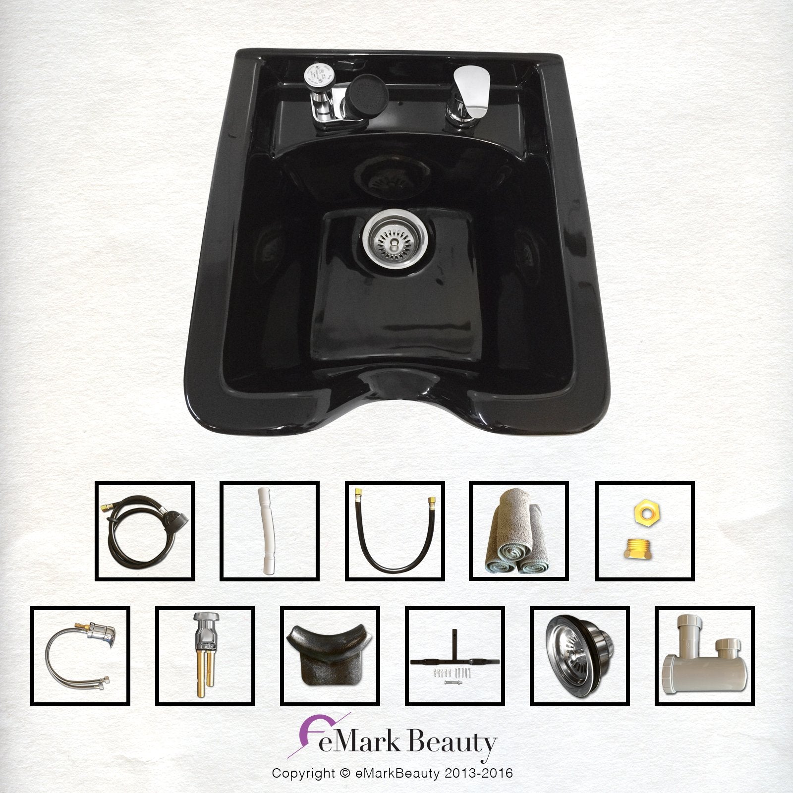 White Smoke Shampoo Bowl Black ABS Plastic Salon and Spa Hair Sink Beauty Salon Equipment TLC-B11