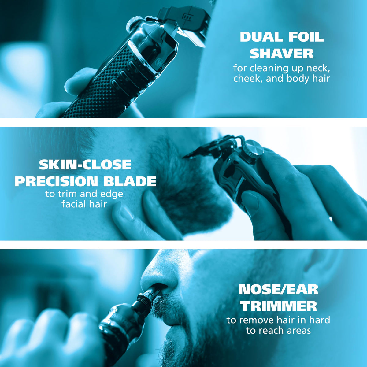 Medium Turquoise Wahl Pro Series High Visibility Cordless USB Skeleton Style Beard Trimmer