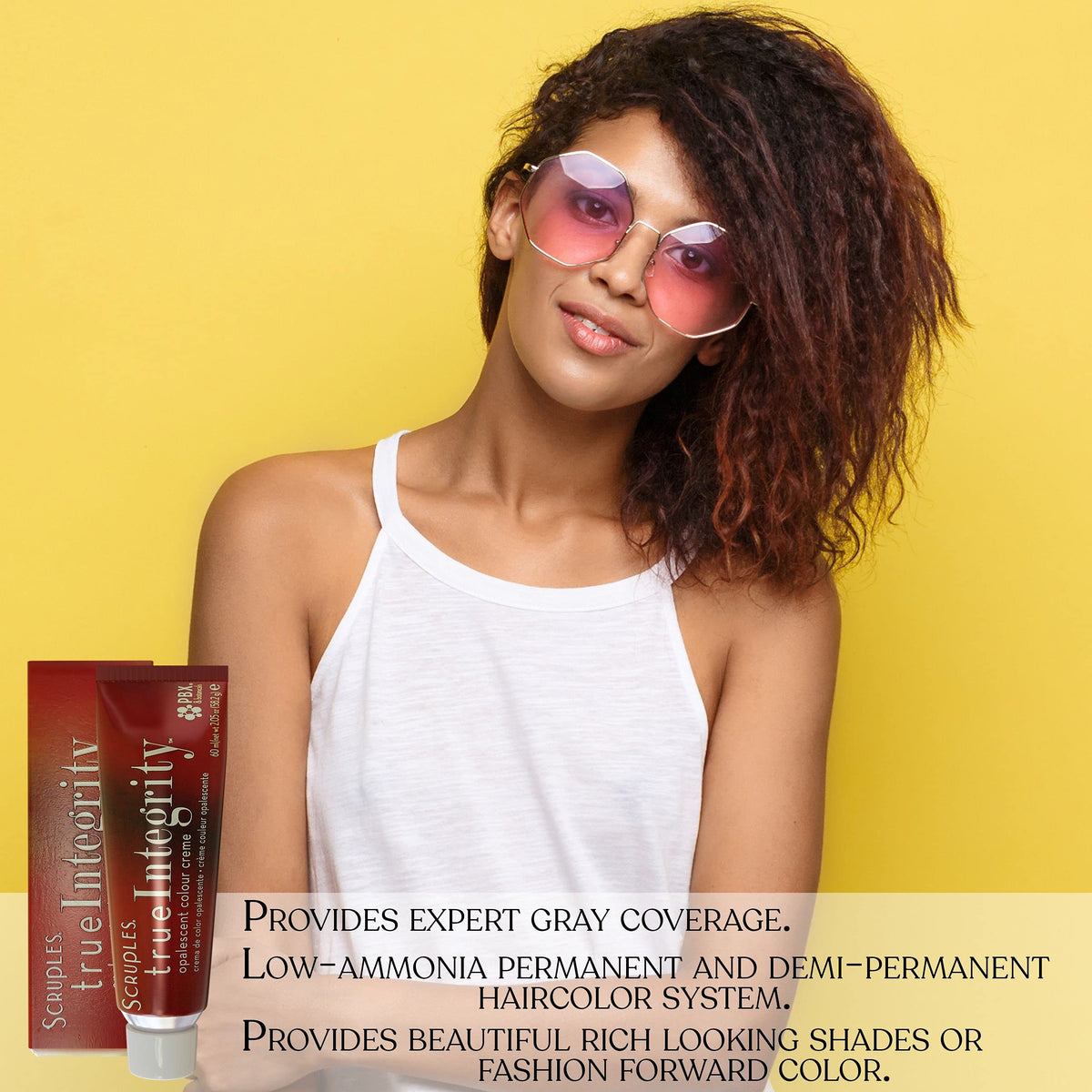 Light Goldenrod Scruples True Integrity Hair Color, 4rm Medium Red Mahogany Brown, 2.05 Ounce